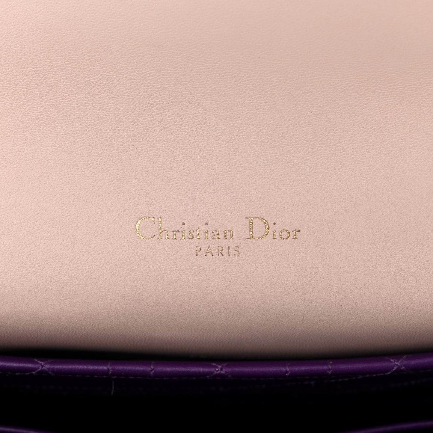 Lambskin Cannage Large Miss Dior Flap Rose Poudre