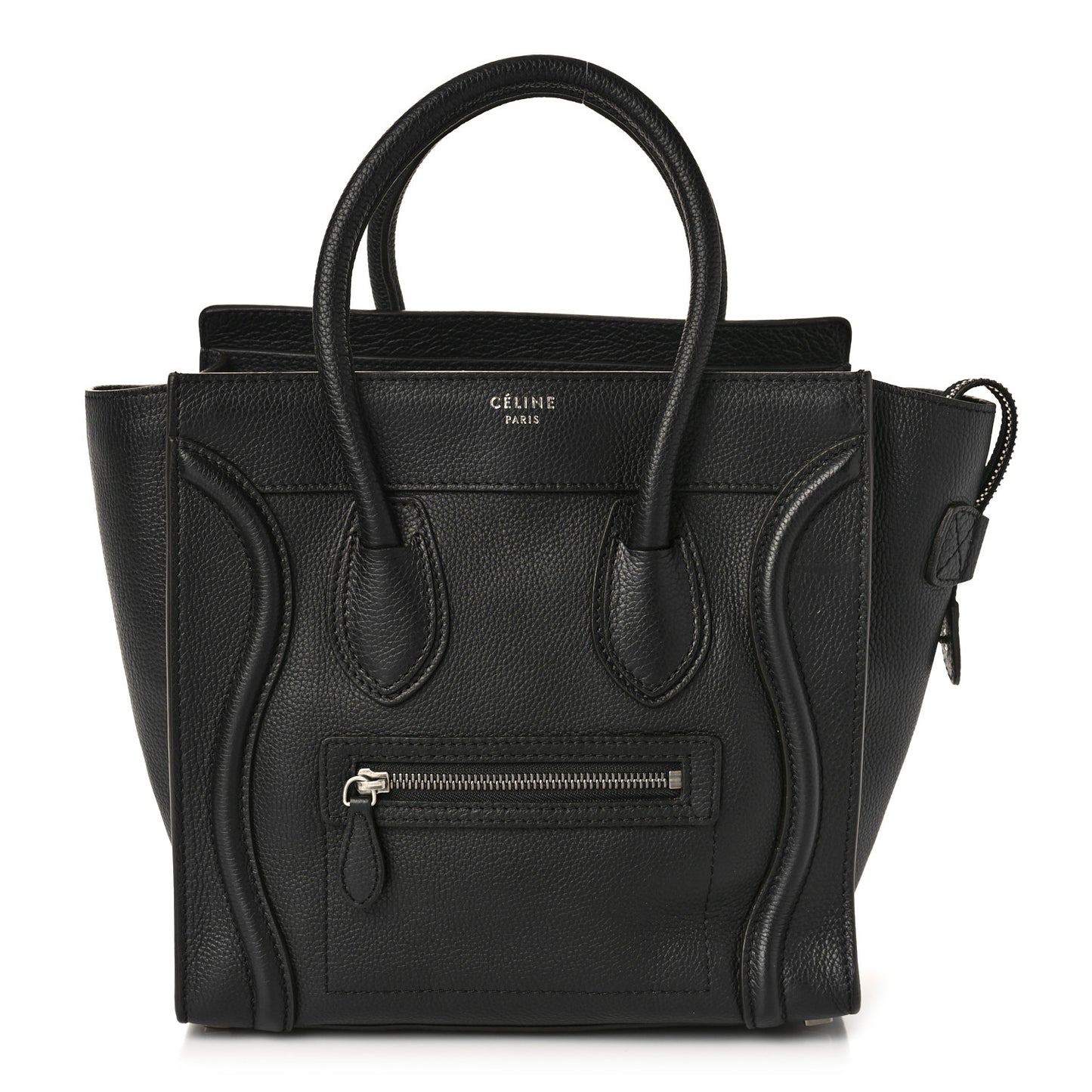 Drummed Calfskin Micro Luggage Black