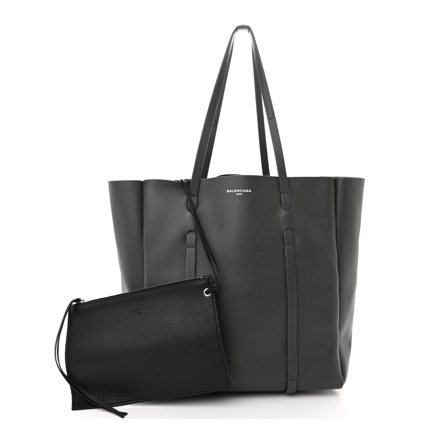 Veau Baltimore Double Sided Small Everyday Tote Gris Fossile Black