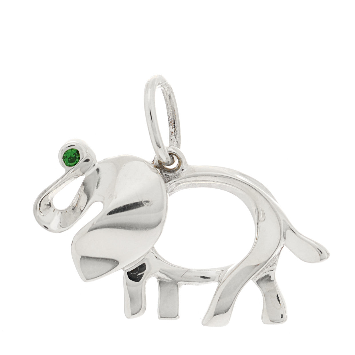 Tiffany Sterling Silver Tsavorite Save the Wild Elephant Charm 1 of 4