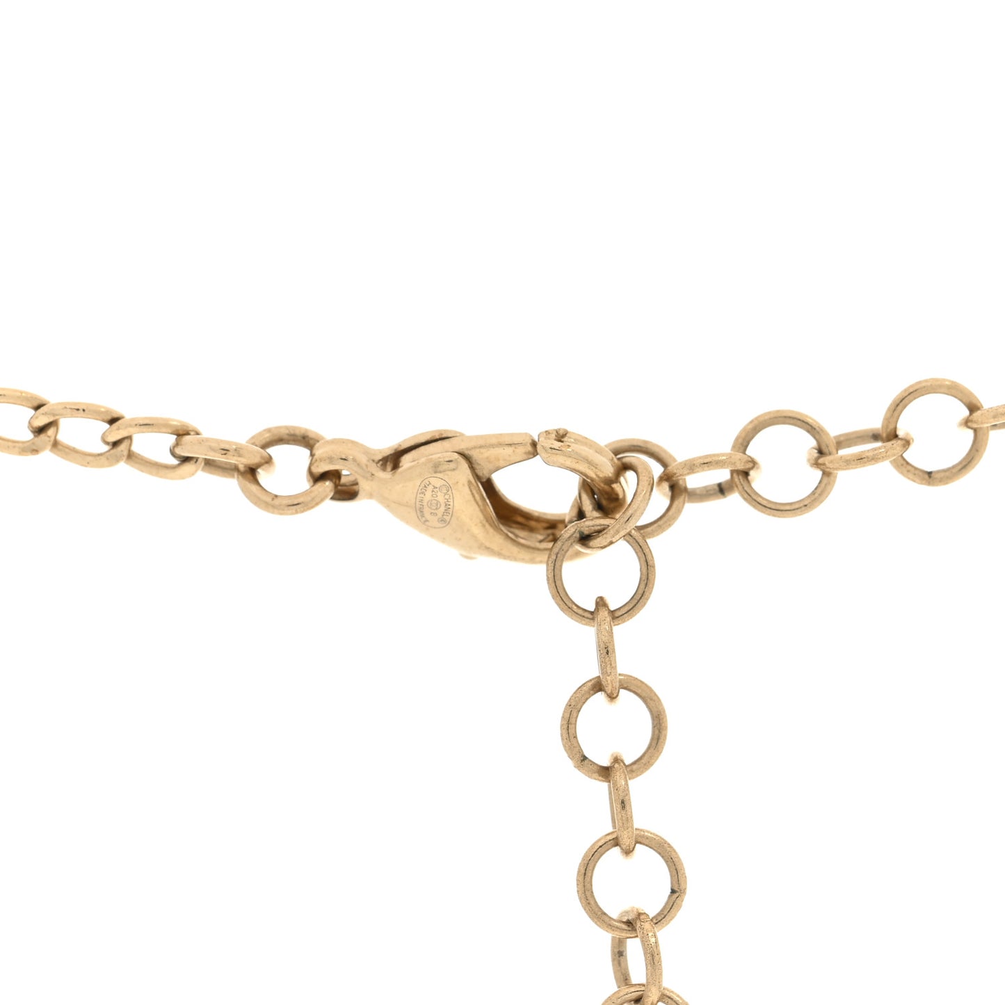 Metal Crystal CC Logo Letters Choker Necklace Gold