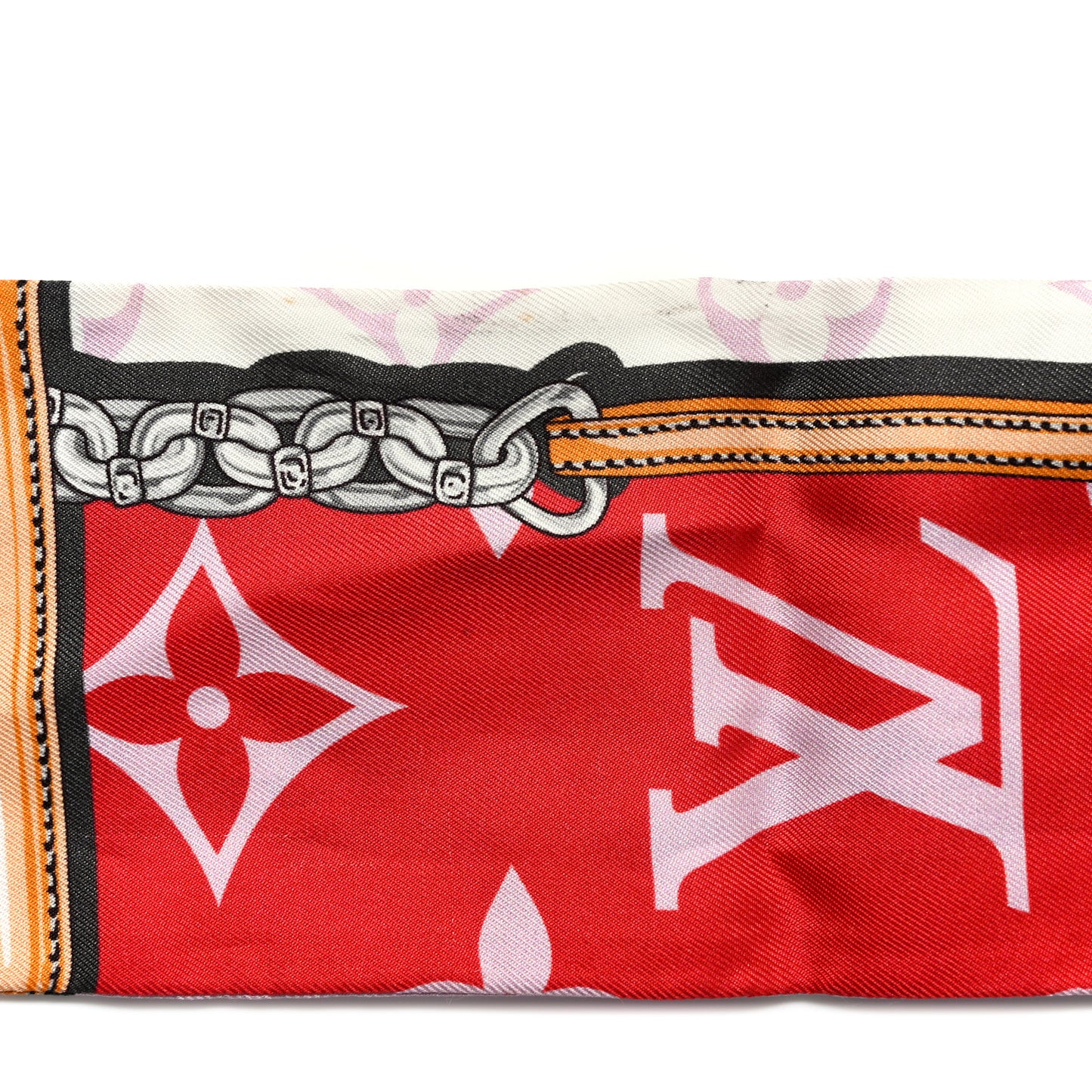 Silk Monogram Giant Confidential Bandeau Rouge