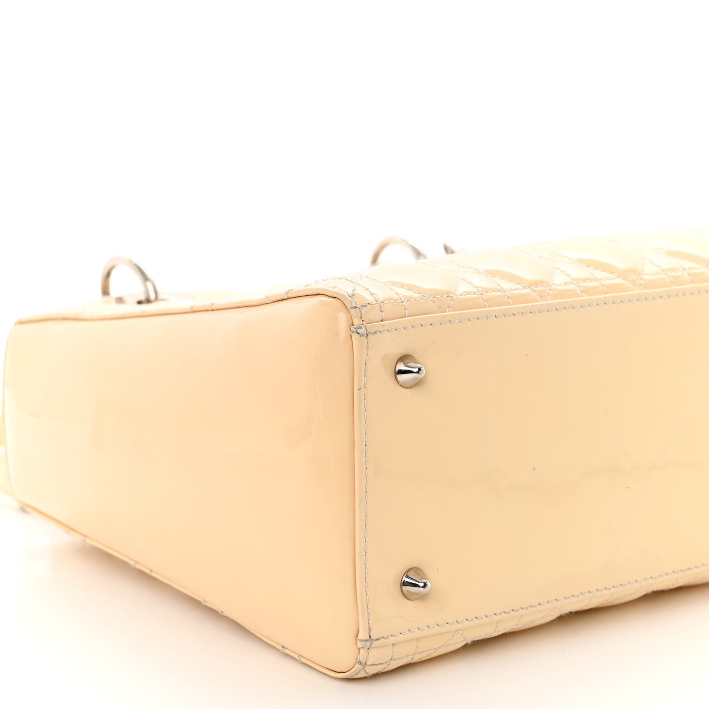 Patent Cannage Medium Lady Dior Beige