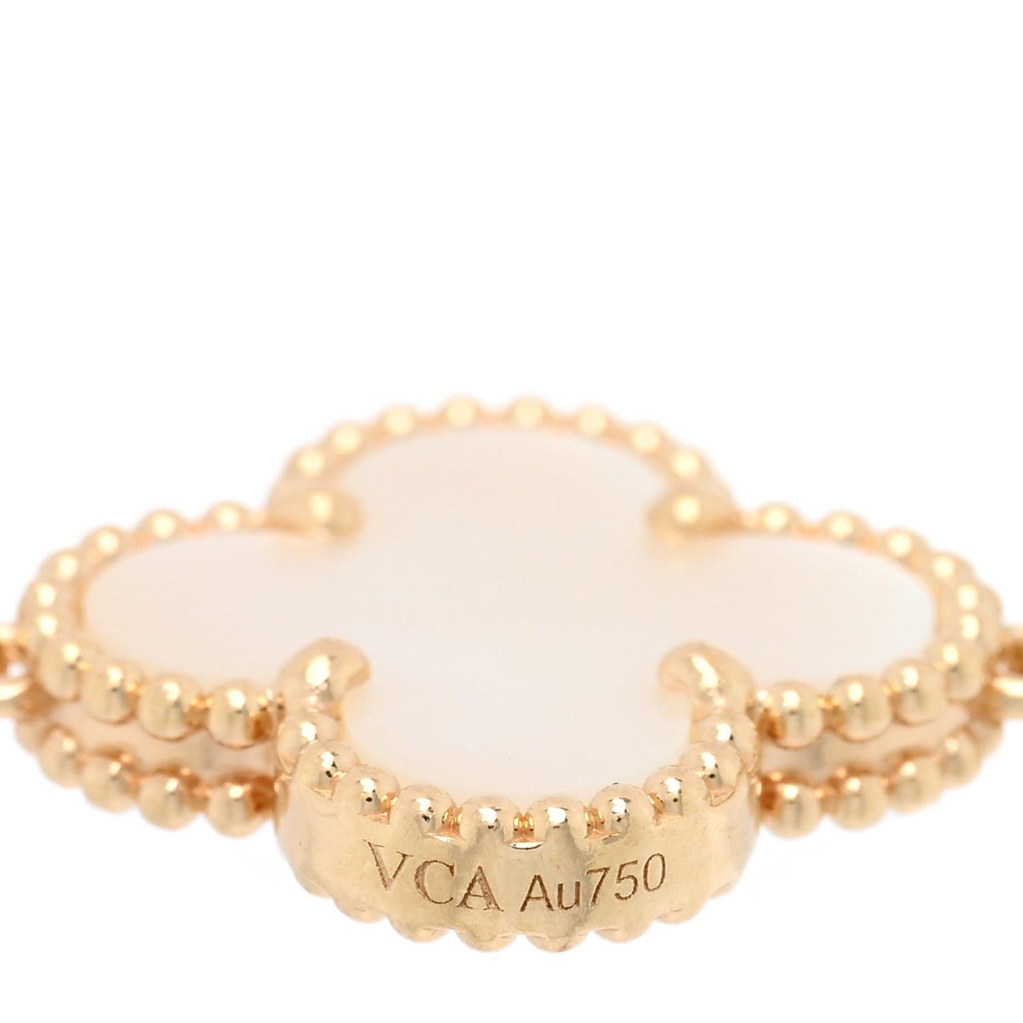 18K Yellow Gold Mother of Pearl 5 Motifs Vintage Alhambra Bracelet