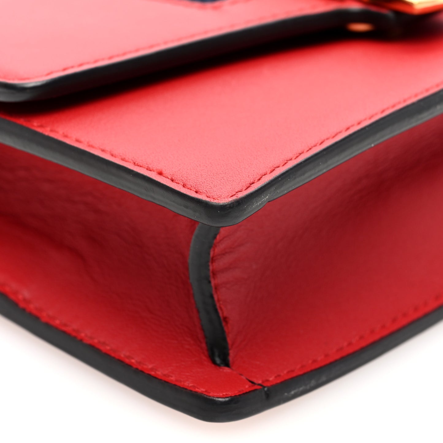 Calfskin Super Mini Sylvie Chain Shoulder Bag Hibiscus Red