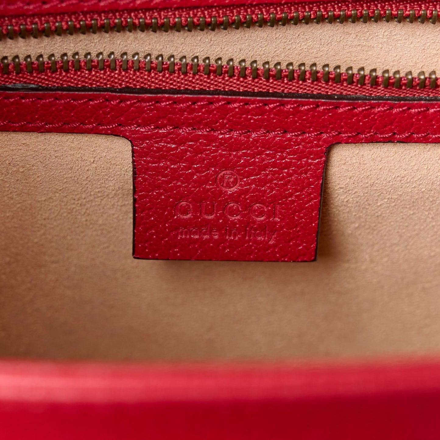 GG Supreme Monogram Small Queen Margaret Top Handle Bag Red