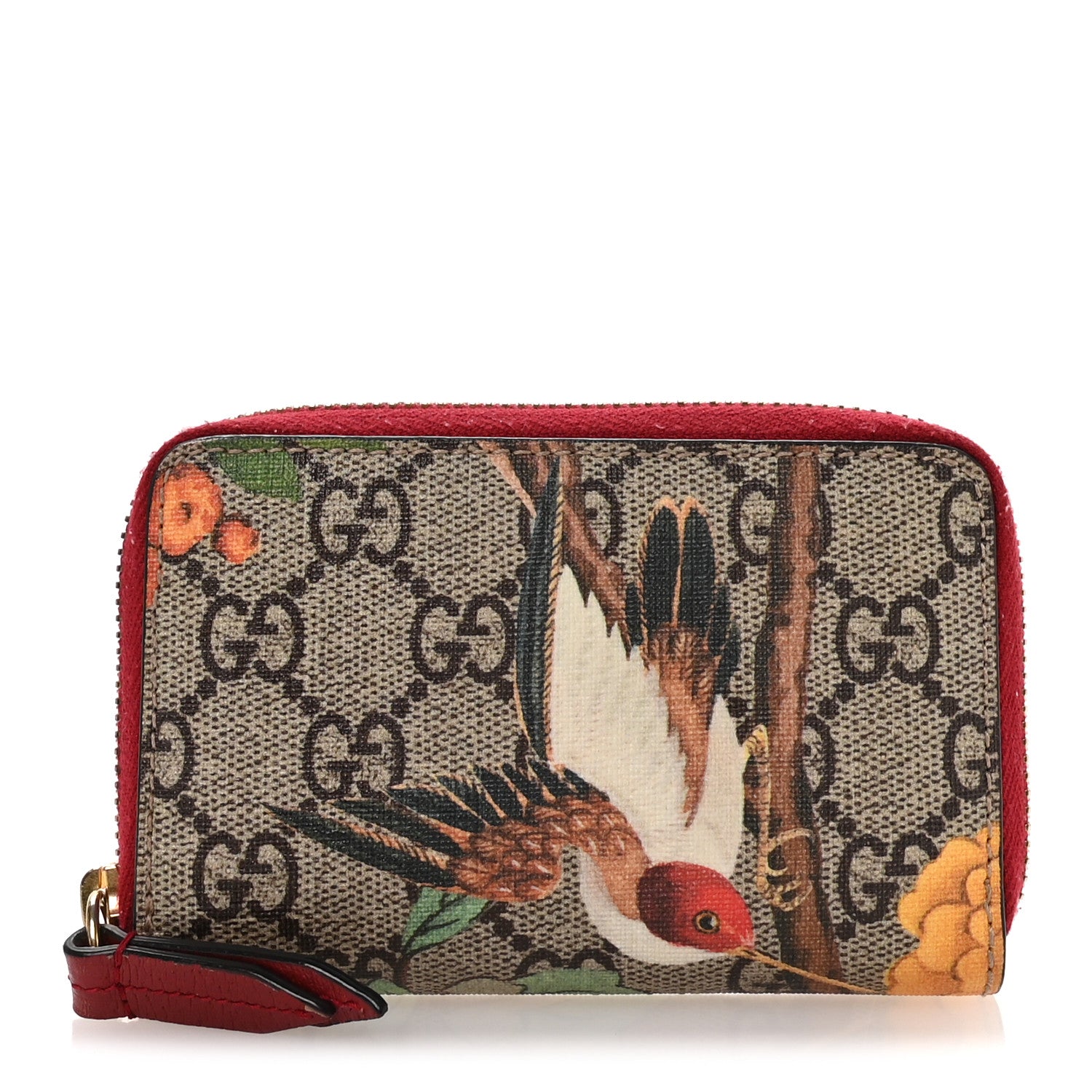 2013ss GUCCI スター  財布 Gucci GG Supreme Monogram Tian Zip Around Card Case Wallet Beige