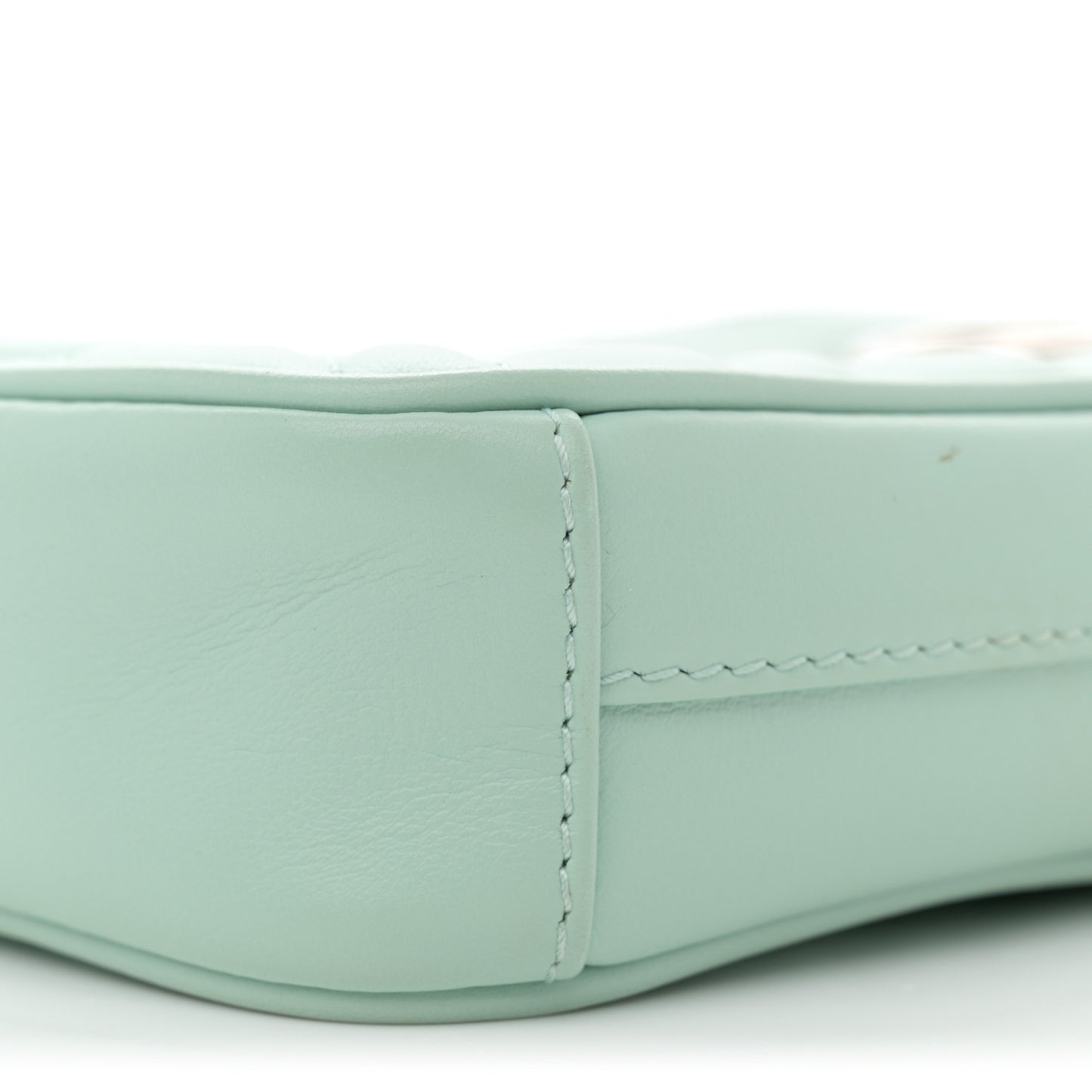 Calfskin Matelasse Mini GG Marmont Crossbody Bag Water Green