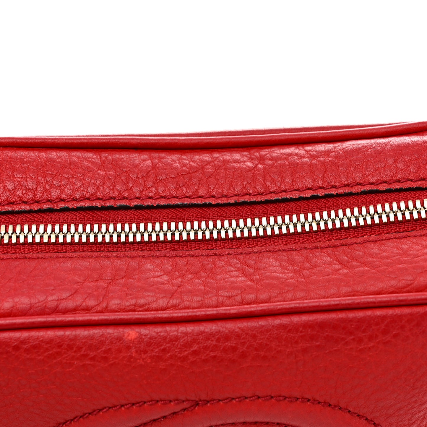 Pebbled Calfskin Small Soho Disco Bag Tabasco Red