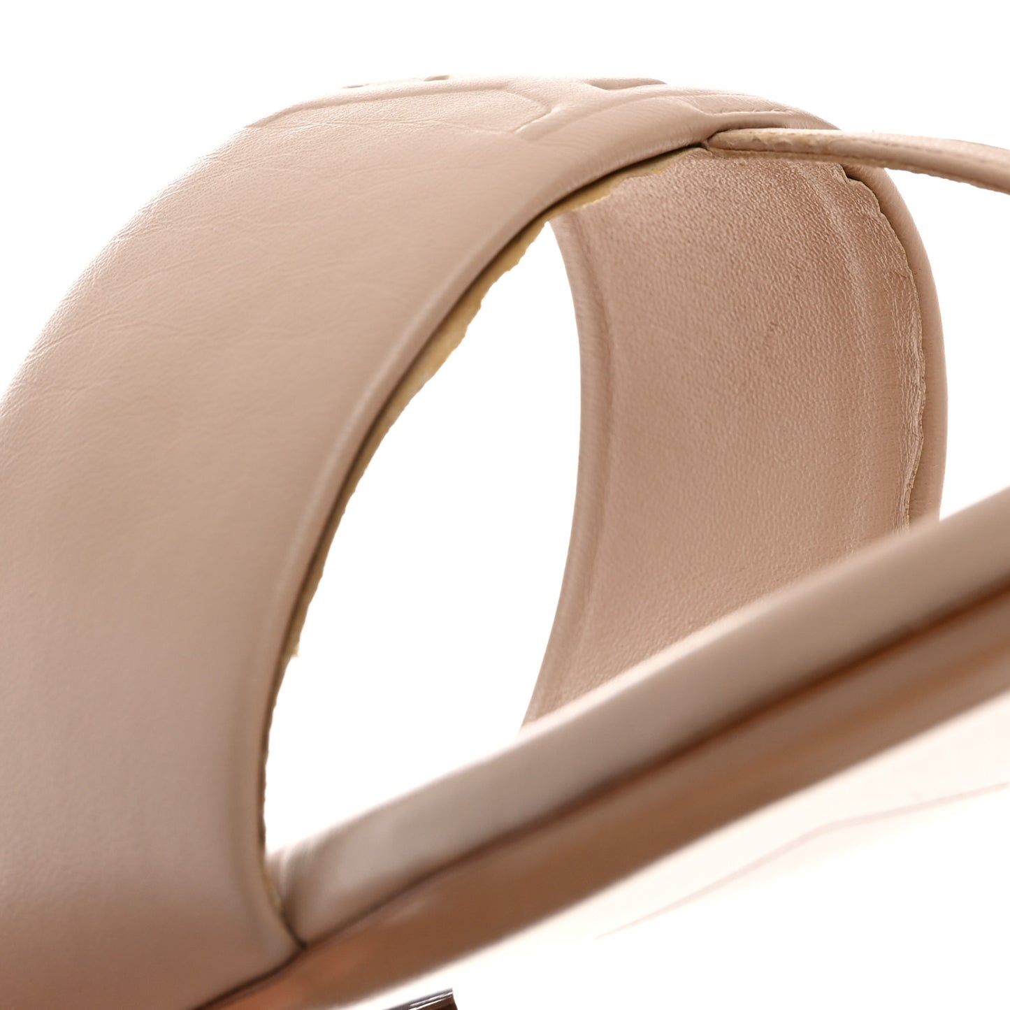 Lambskin Embossed Monogram Drapy Flat Thong Sandal 37 Beige