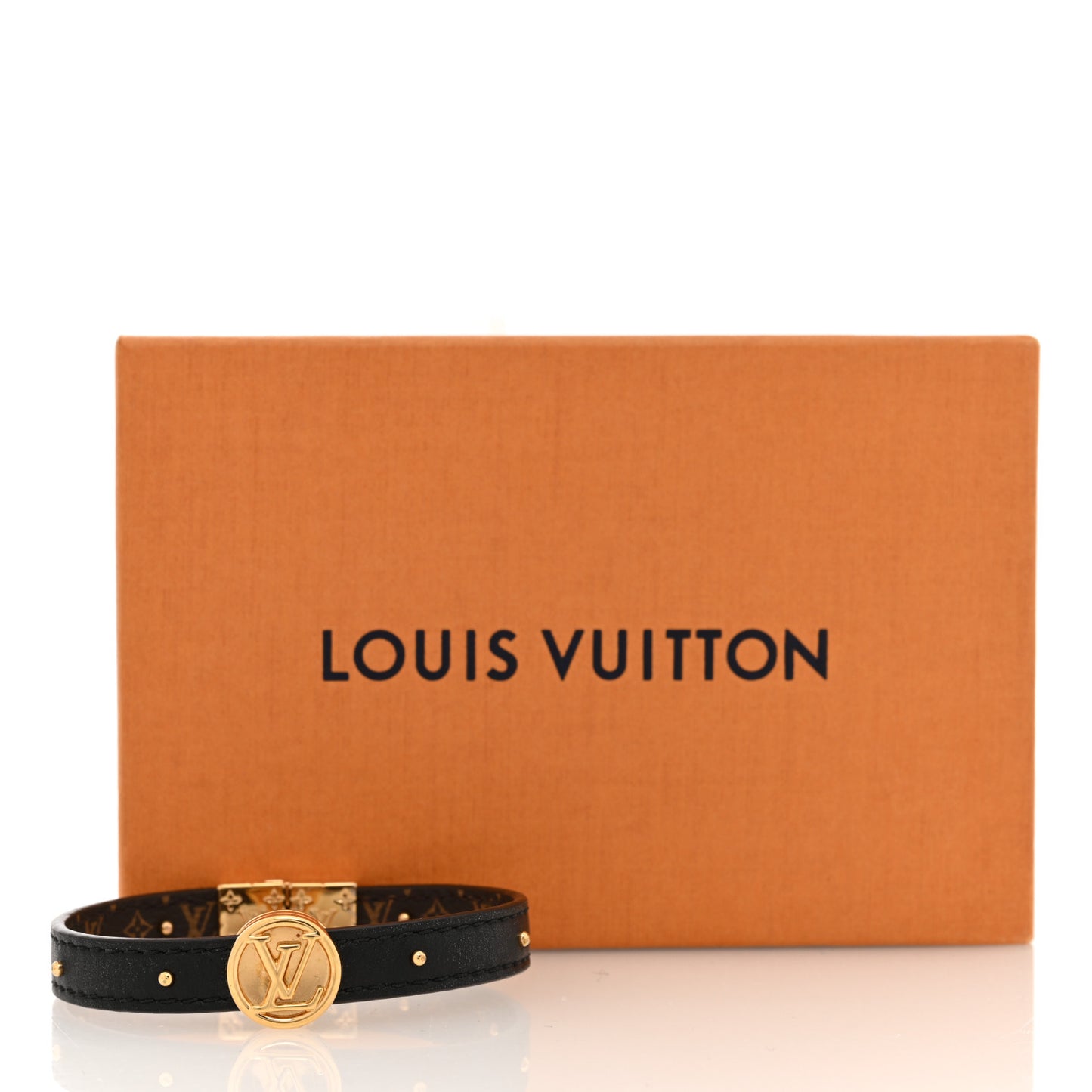 Monogram LV Circle Reversible Bracelet 17 Black