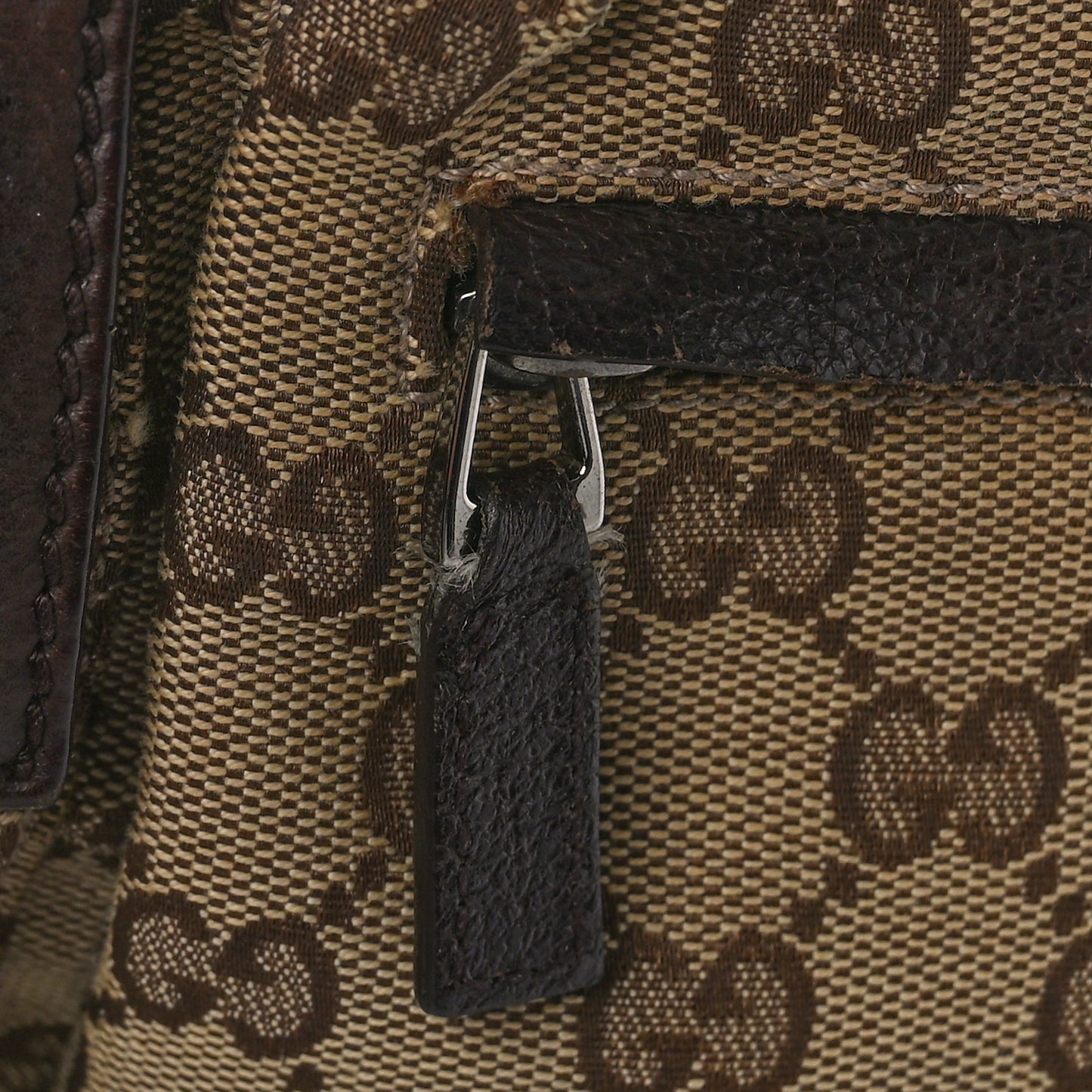 GG Monogram Web Double Pocket Belt Bag Dark Brown