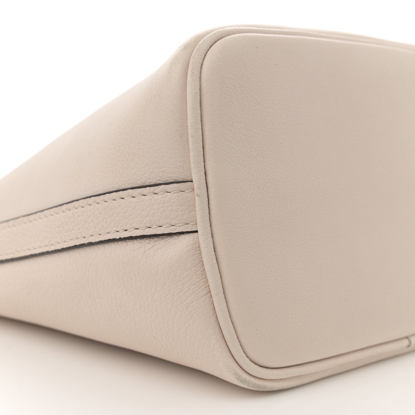 Grained Calfskin Lock and Walk Bucket Quartz