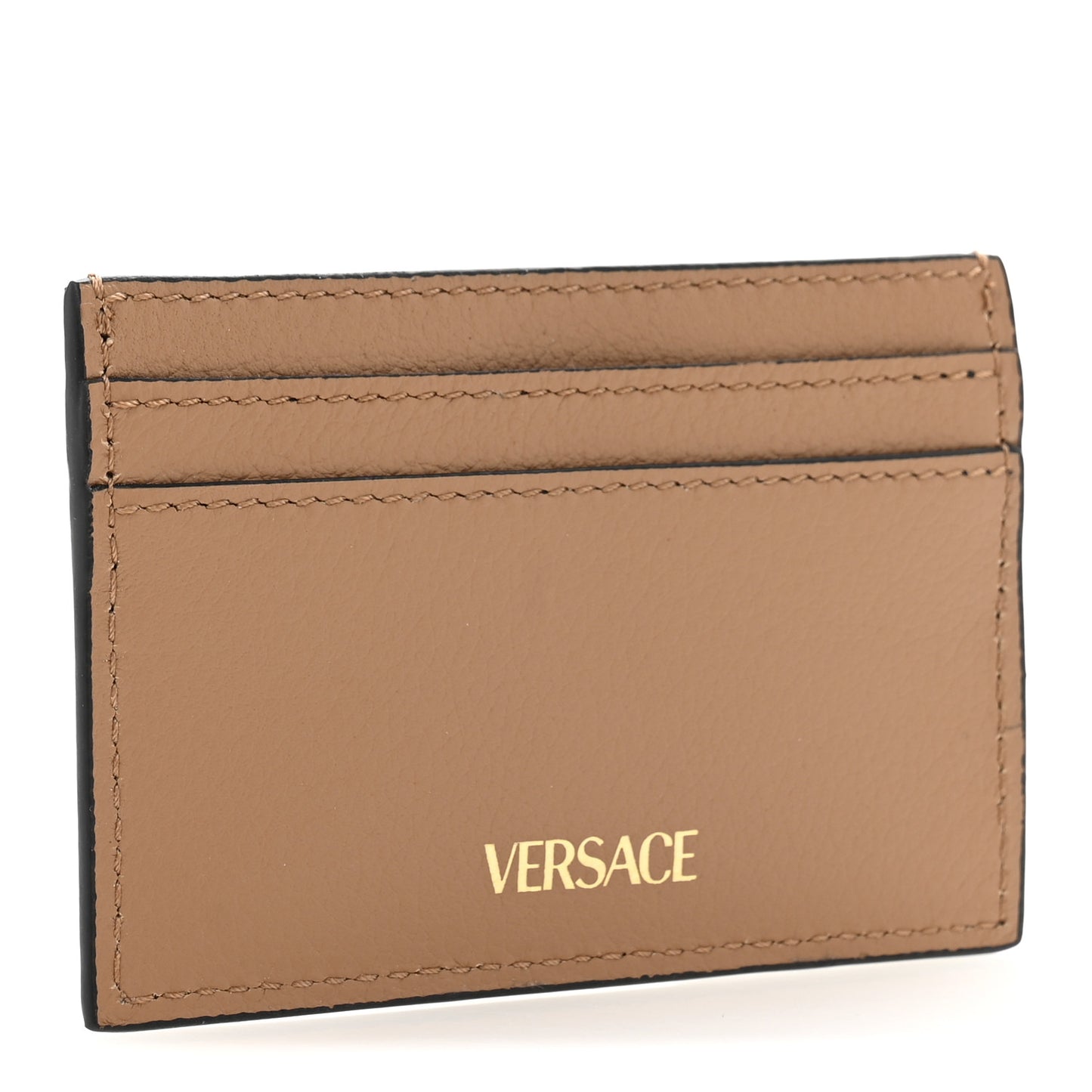 Calfskin Medusa Card Holder Brown