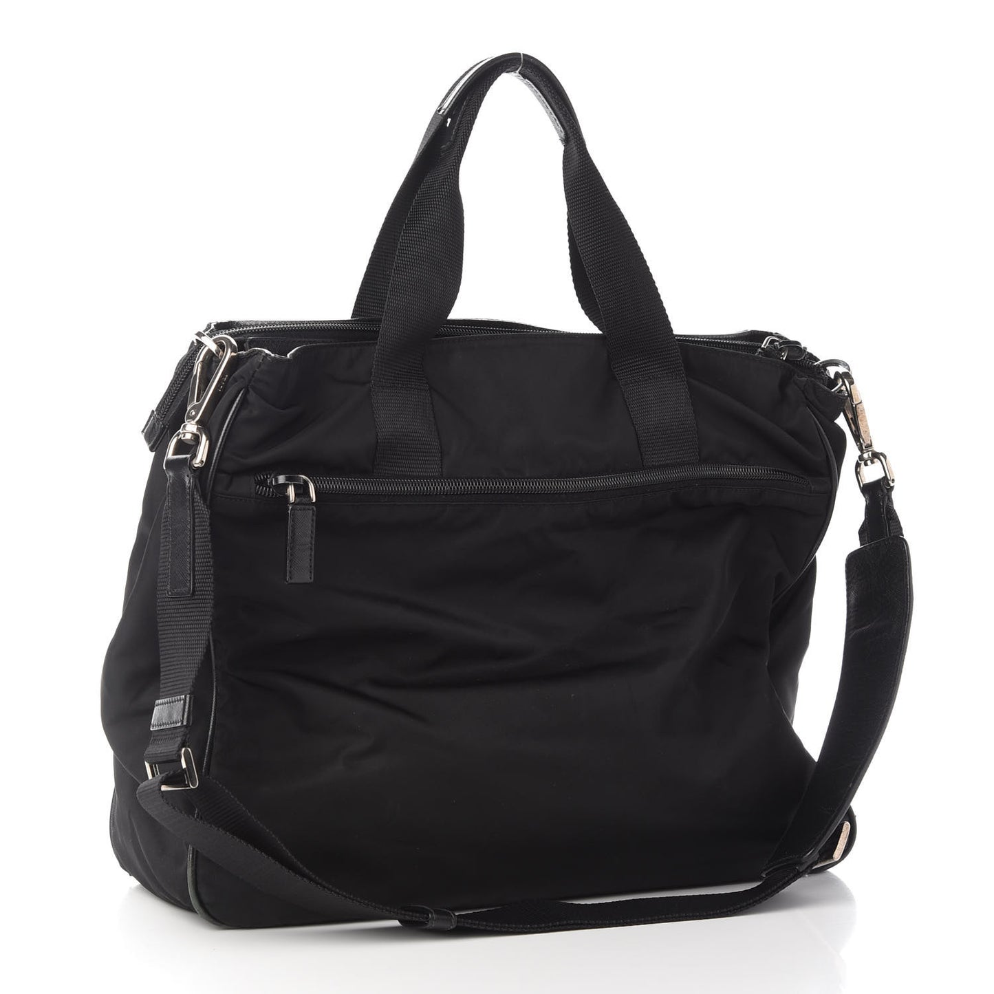 Tessuto Nylon Saffiano Briefcase Black