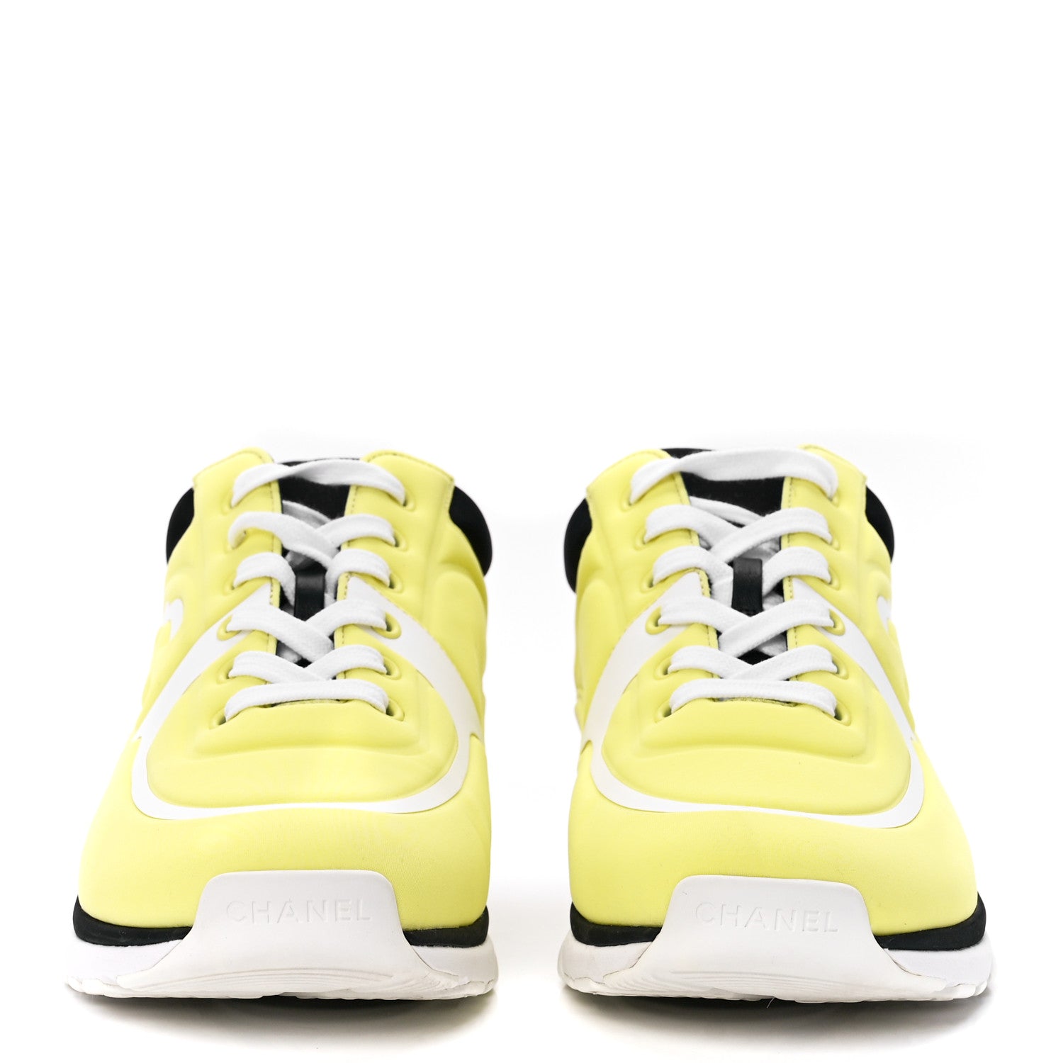 Chanel Lycra Fabric CC Sneakers 40 Yellow 2 of 9