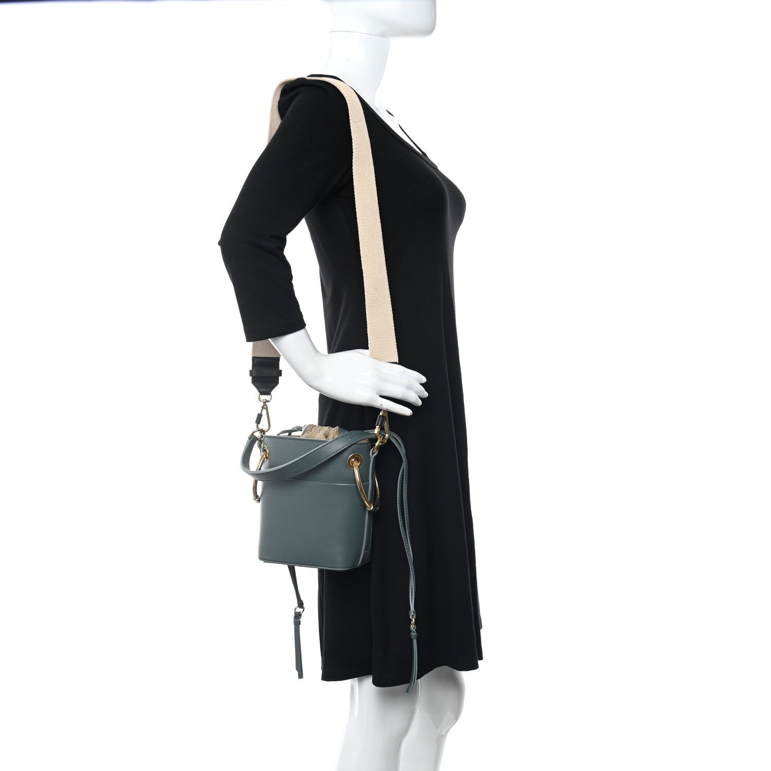 Chloe Smooth Calfskin Mini Roy Bucket Bag Cloudy Blue 2 of 10