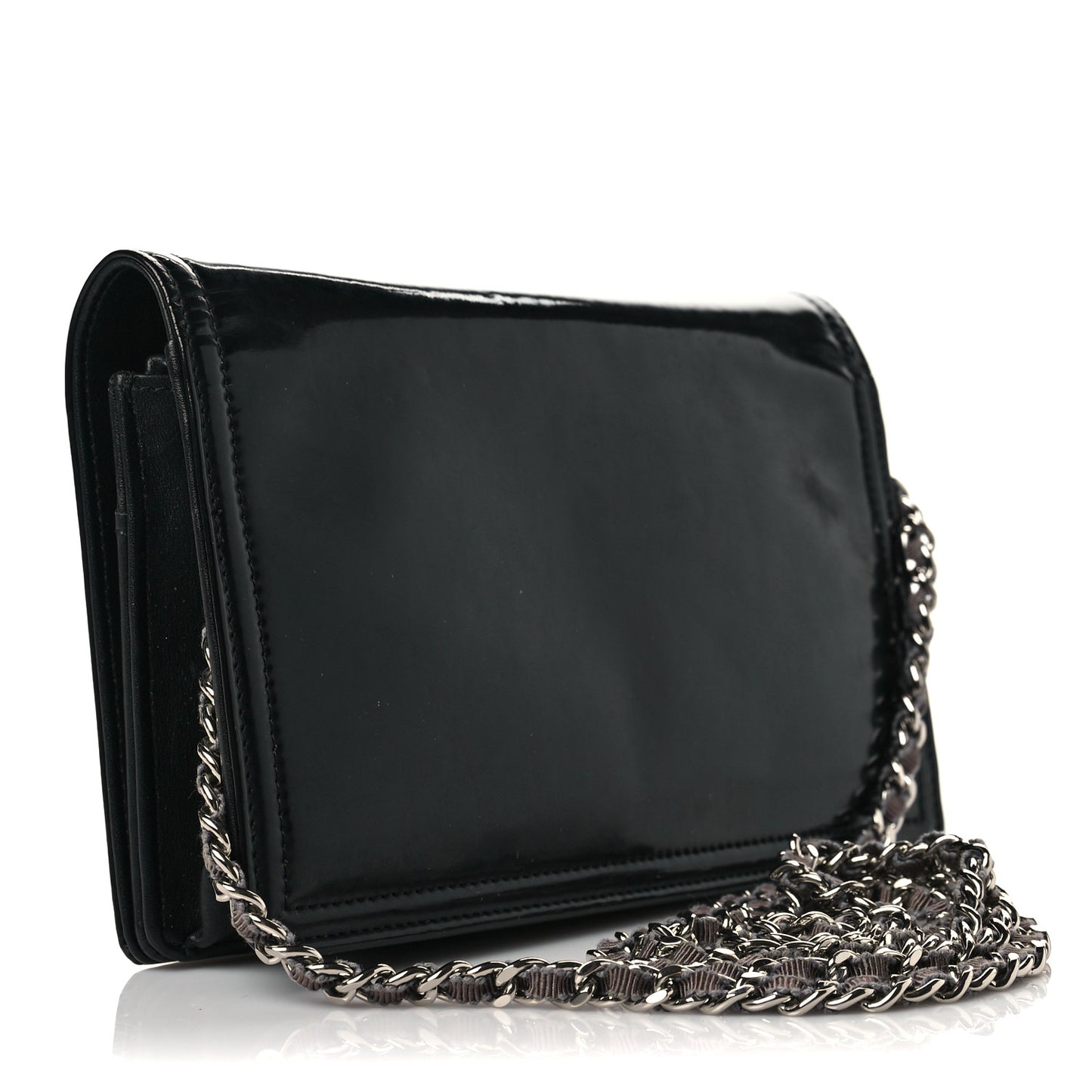 Vinyl Lipstick Wallet On Chain WOC Black