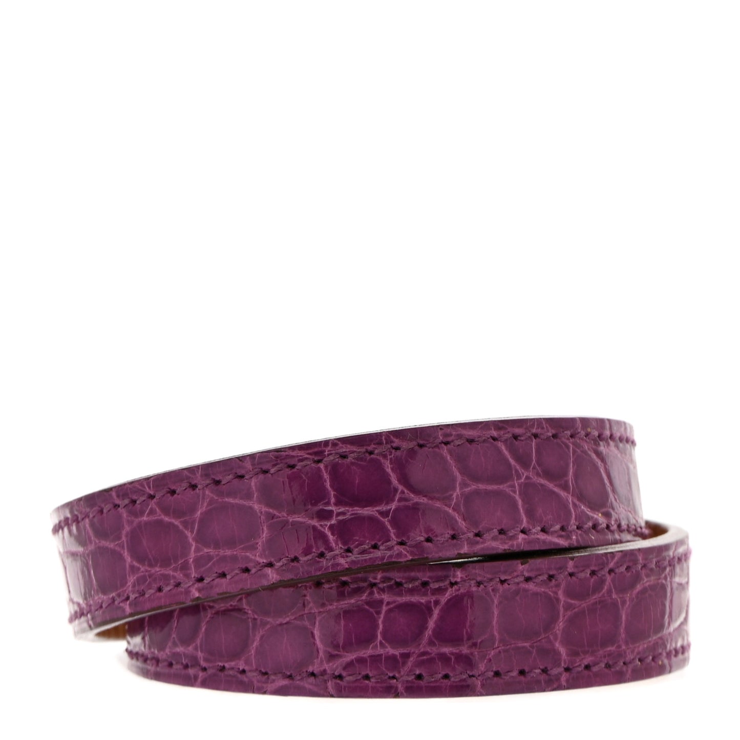 Shiny Alligator Kelly Double Tour Bracelet S Violet