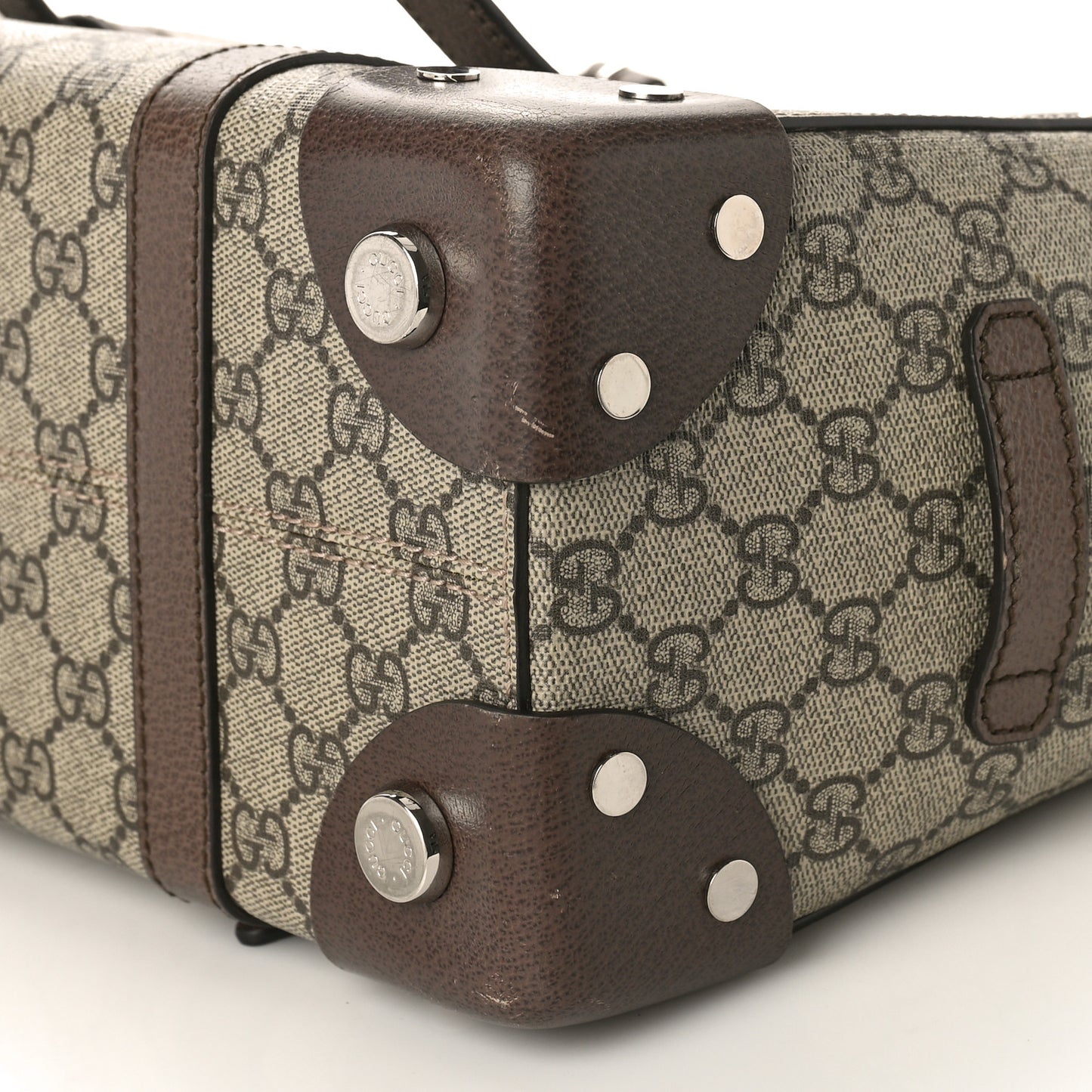 GG Supreme Monogram Textured Dollar Calfskin Small Detail Tote Beige Ebony New Acero
