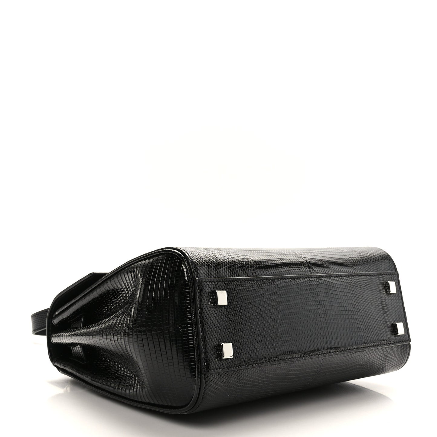 Lizard Le Fermoir Top Handle Bag Small Black
