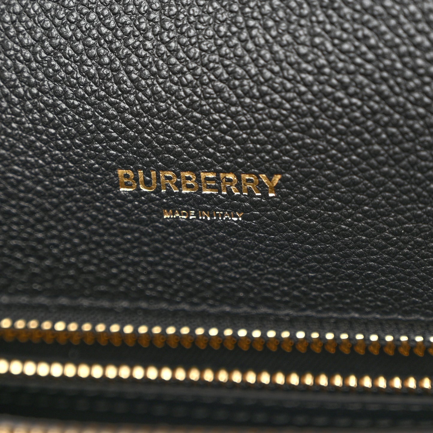 Grainy Calfskin Large Title Tote Black
