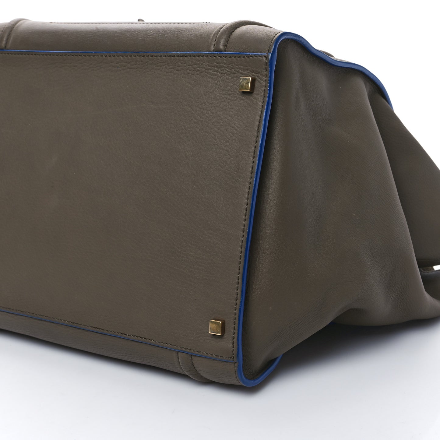 Smooth Calfskin Medium Phantom Luggage Khaki Cobalt Trim