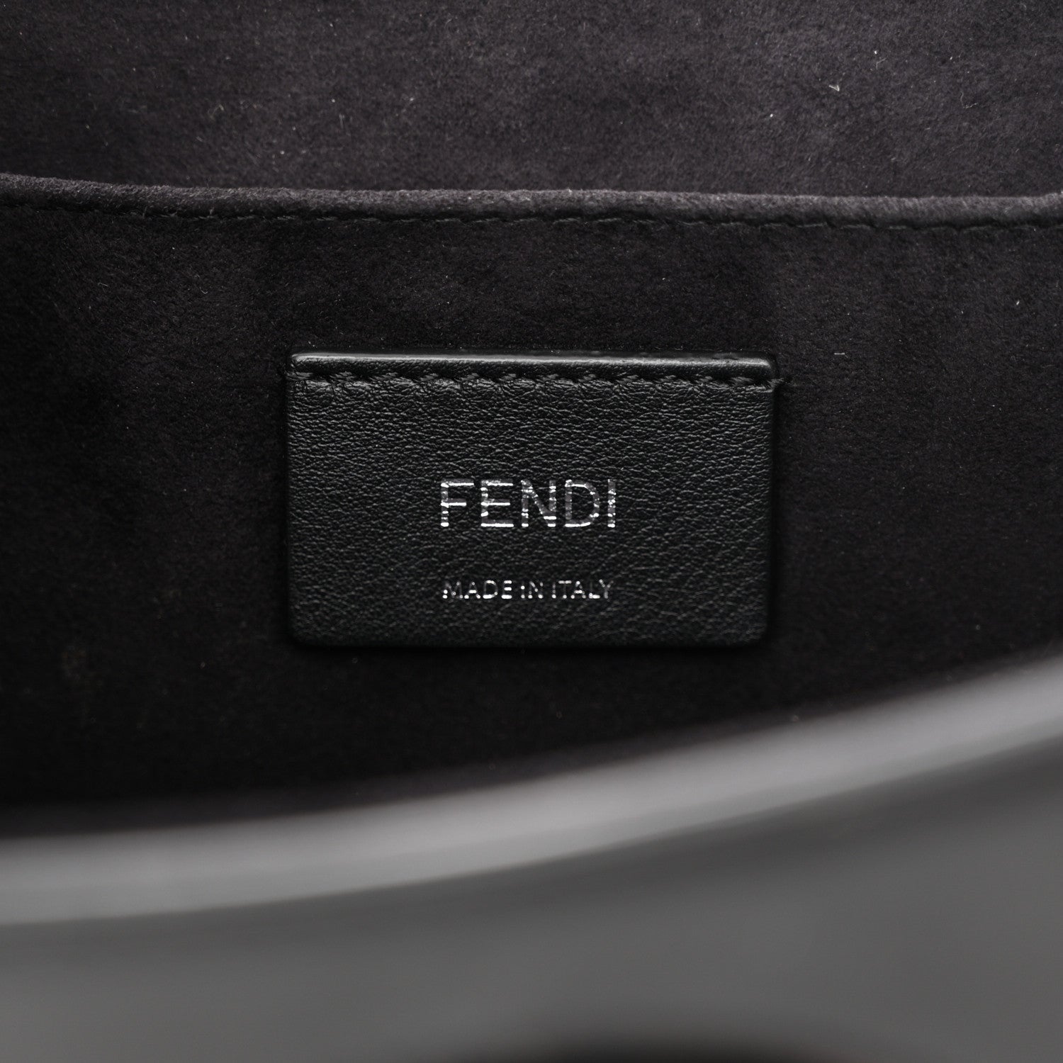 Fendi Vitello Century Velvet F is Fendi FF Kan I Shoulder Bag Black Tobacco 6 of 11