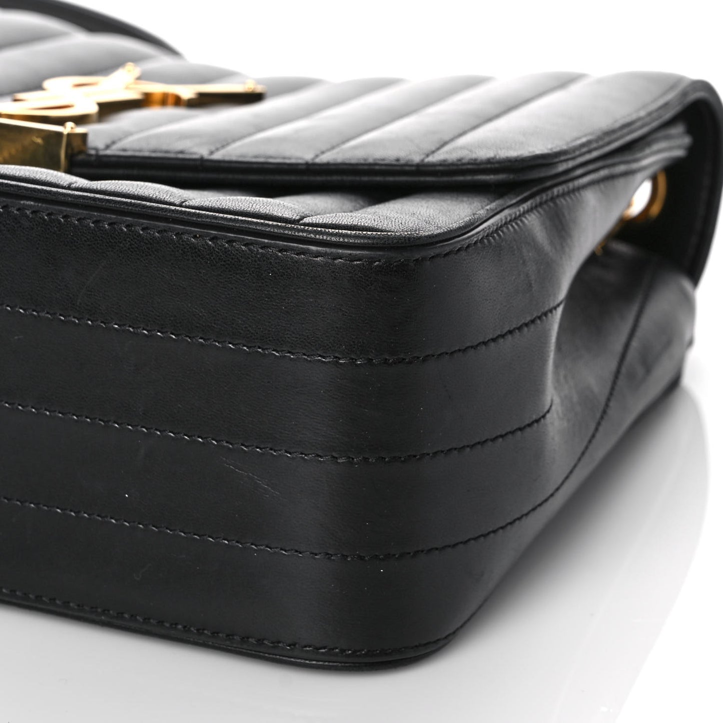 Lambskin Matelasse Monogram Large Vicky Chain Bag Black