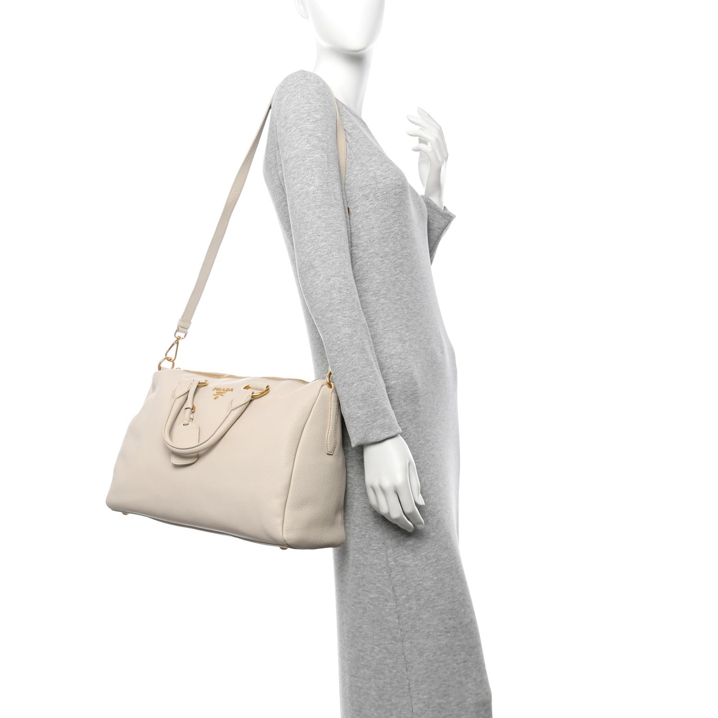 Vitello Daino Bauletto Tote Talco