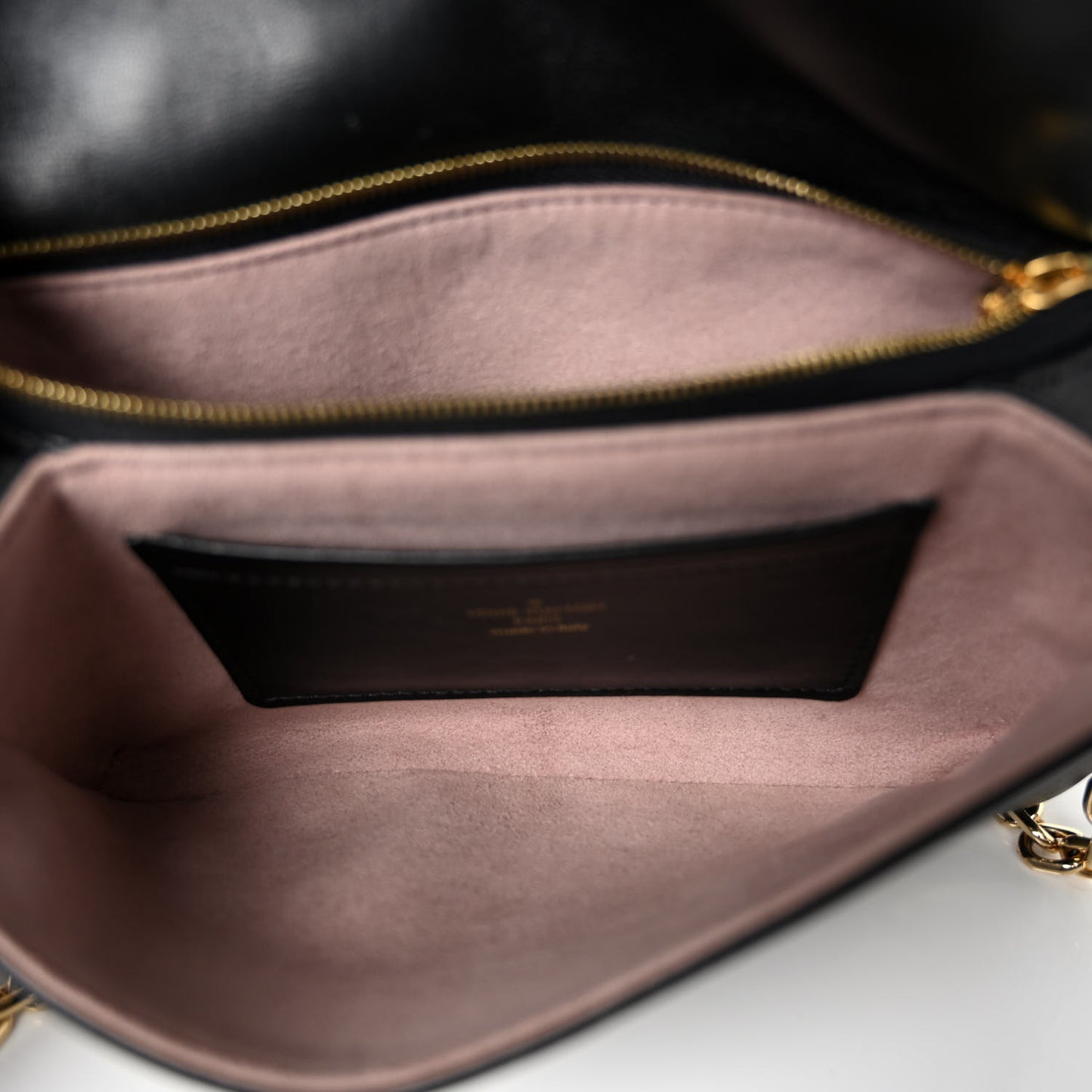 Lambskin Embossed Monogram Pochette Coussin Black