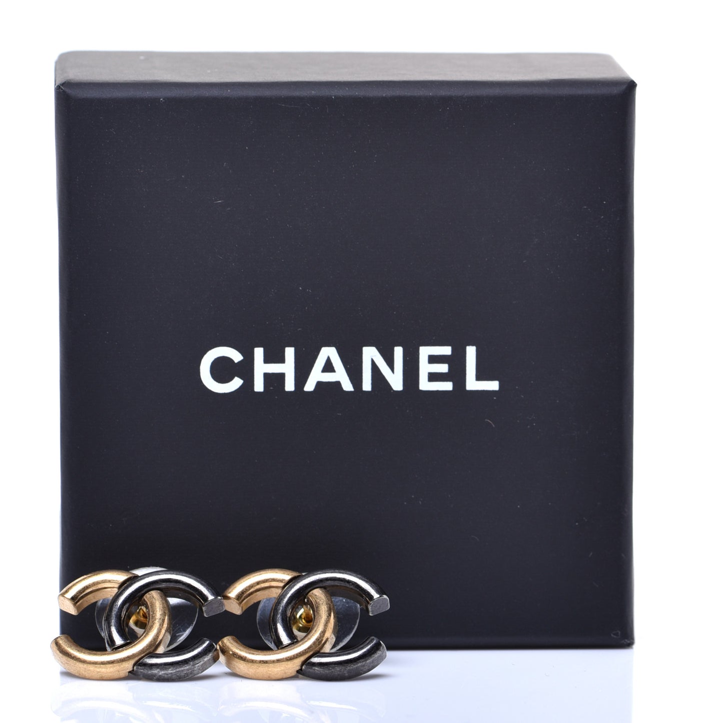 Metal CC Earrings Gold Ruthenium