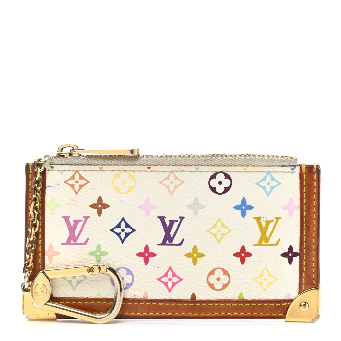 Monogram Multicolor Key Pouch White