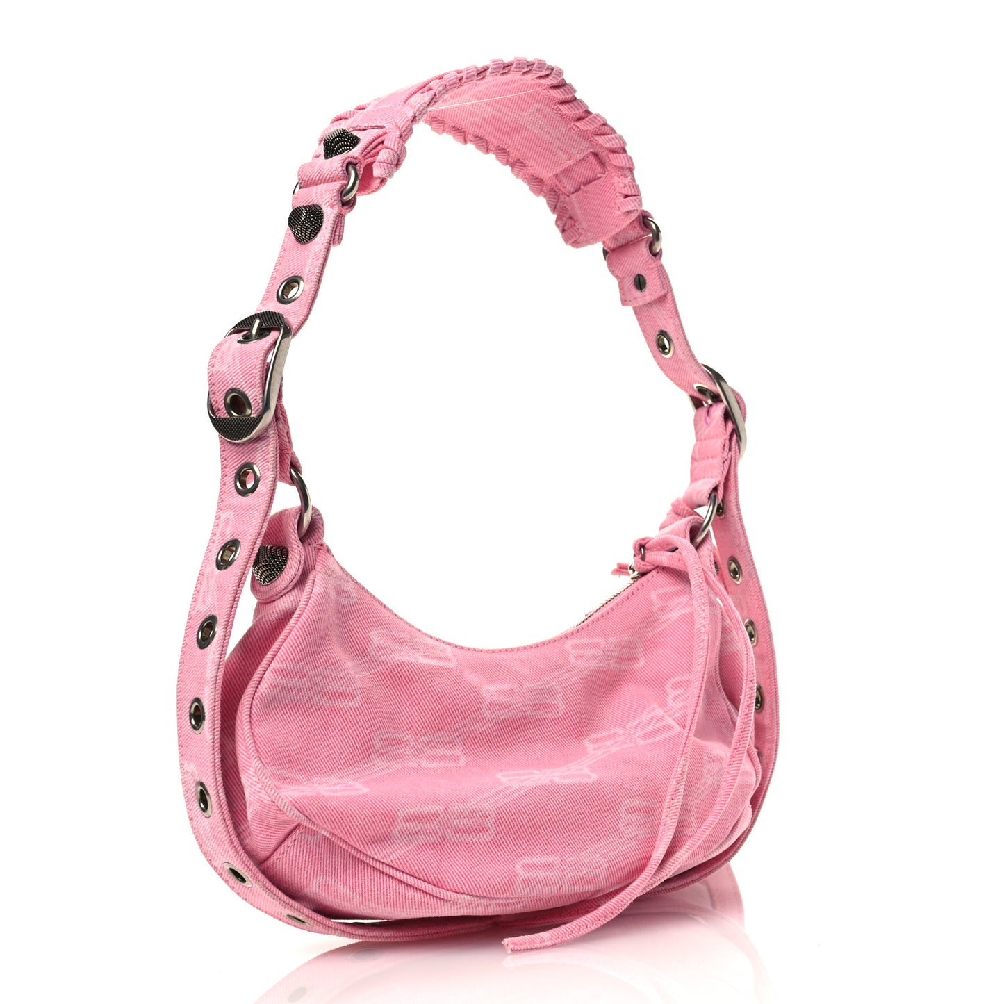 Denim BB Monogram Le Cagole Shoulder Bag XS Pink
