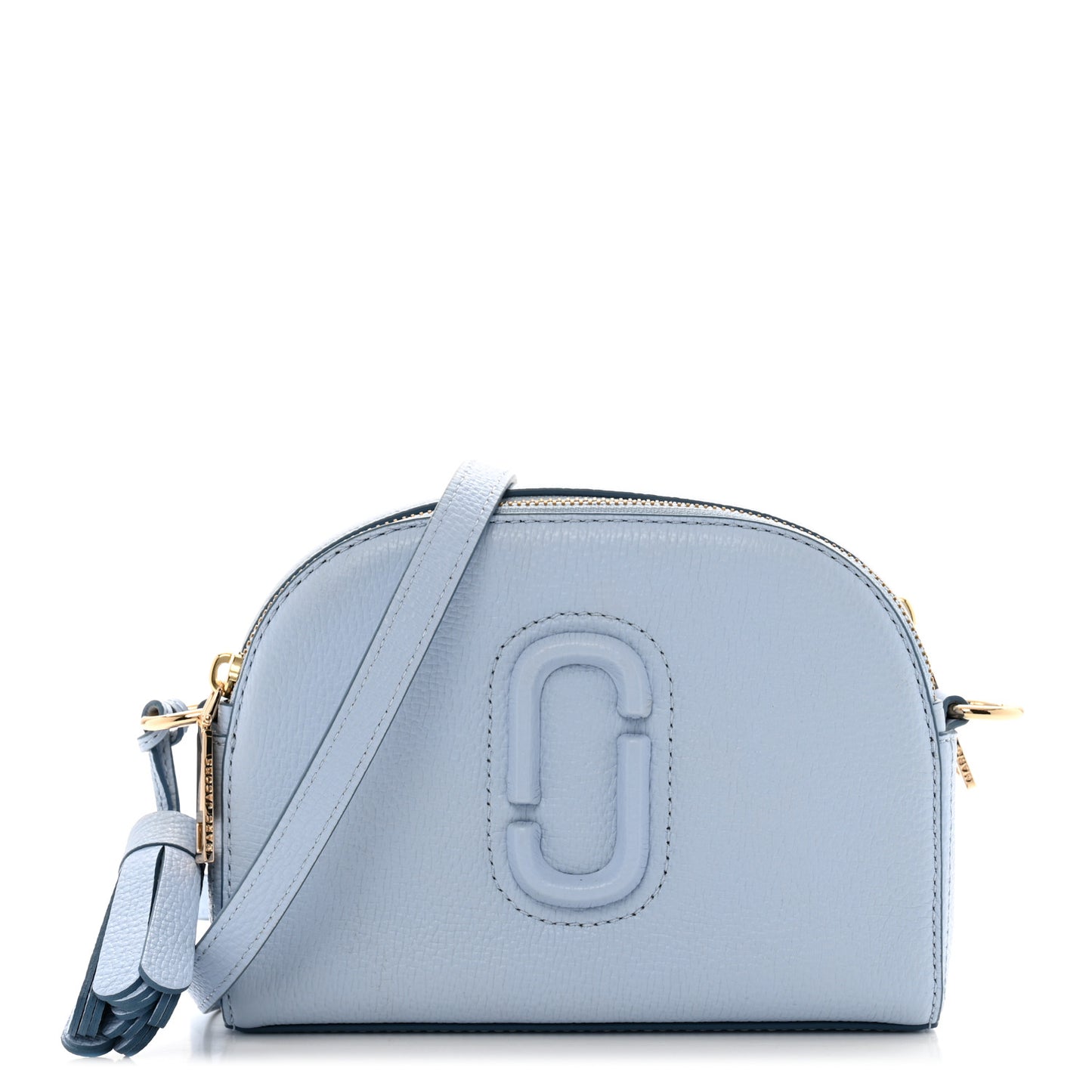 Calfskin Shutter Camera Crossbody Bag Light Blue