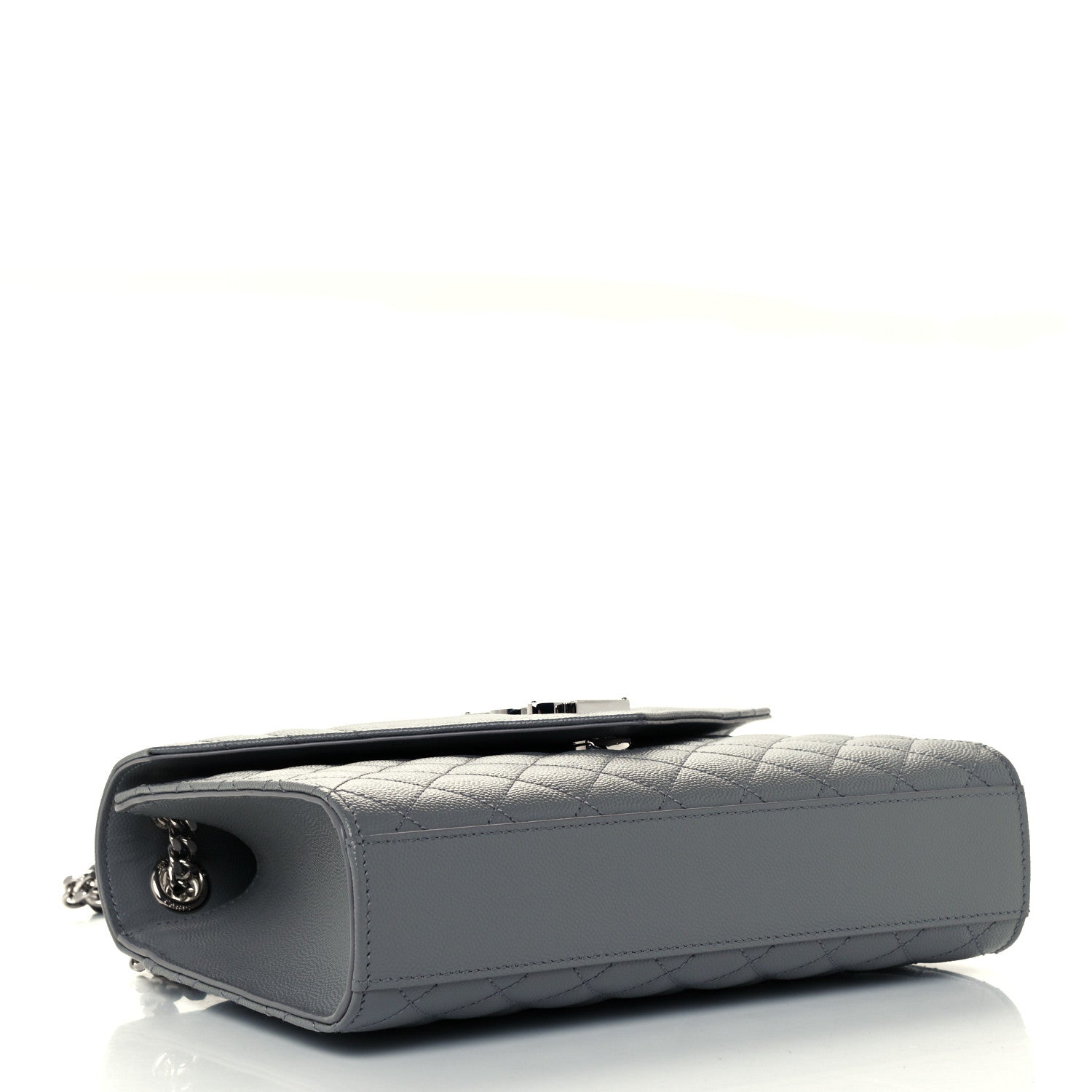 Saint Laurent Grain De Poudre Textured Mixed Matelasse Medium Triquilt Monogram Satchel New Stone 4 of 11