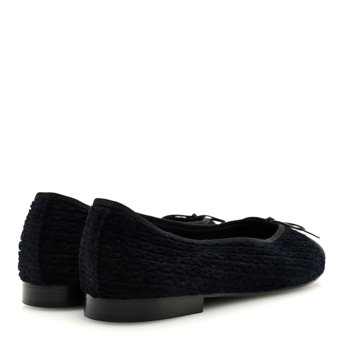 Tweed Caviar Cap Toe Ballerina Flats 39.5 Black