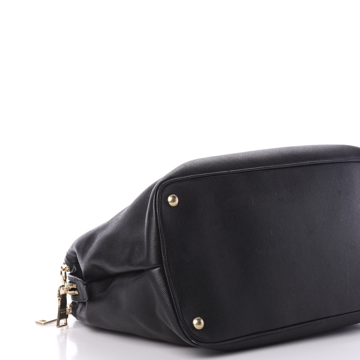 Saffiano Cuir Top Handle Dome Tote Black