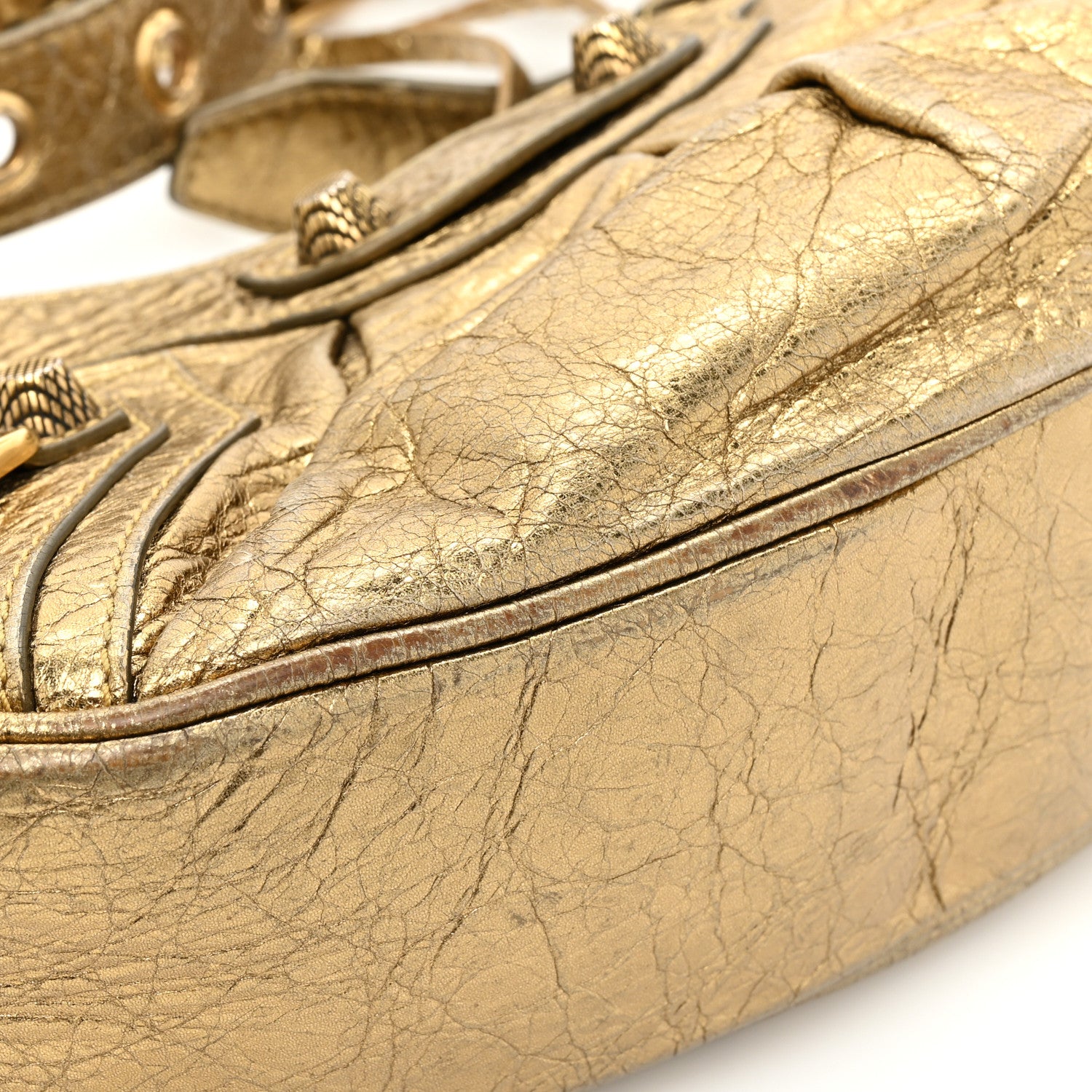 Balenciaga Metallic Agneau Arena Le Cagole Shoulder Bag XS Gold 13 of 18