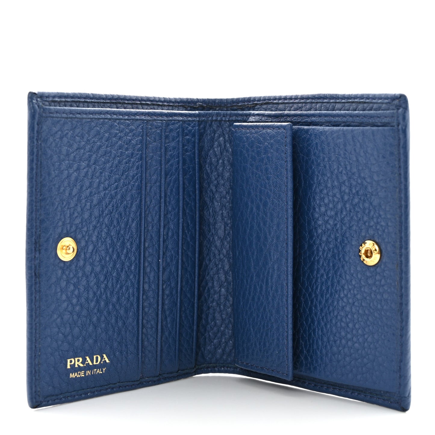 Vitello Daino Small Bi-Fold Wallet Bluette
