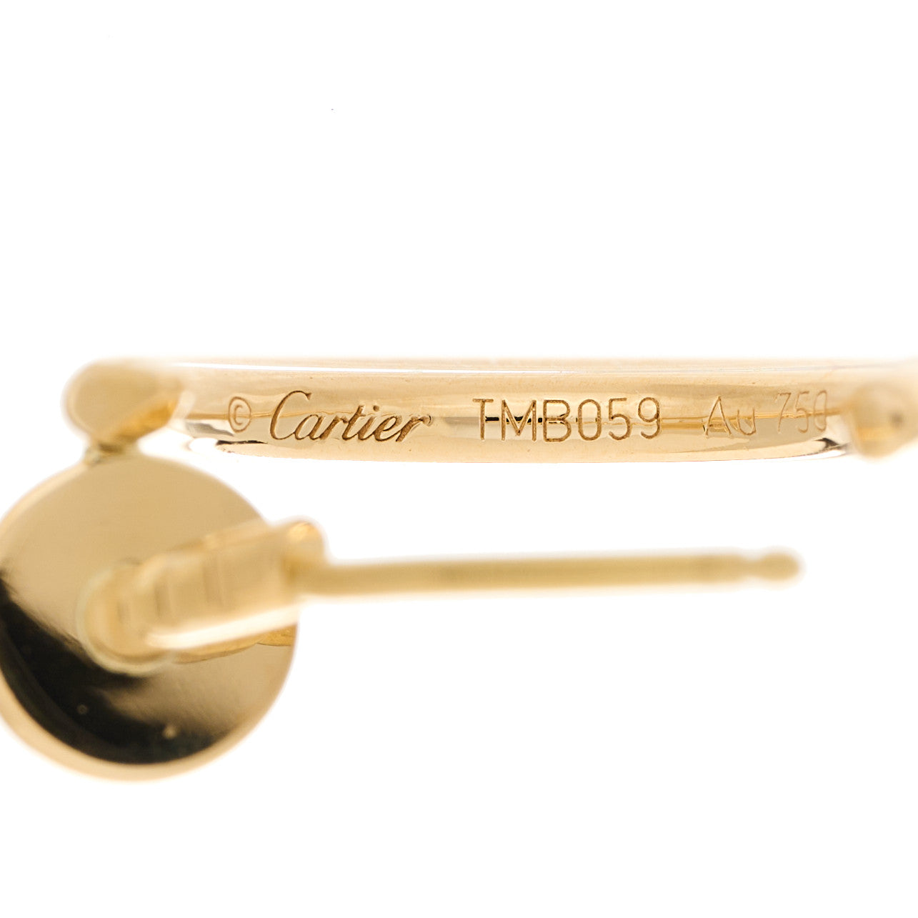 Cartier 18K Yellow Gold Juste Un Clou Hoop Earrings 4 of 4
