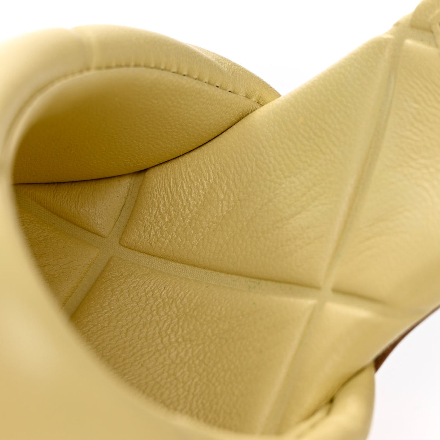 Nappa Quilted Rubber Lido Mule Sandals 38.5 Moon Beam