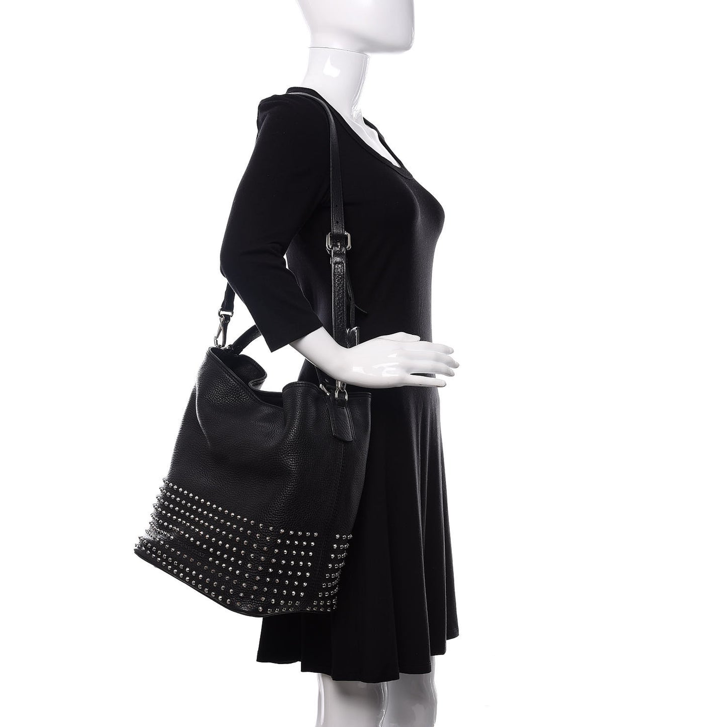Calfskin Studded Medium Susanna Hobo Black