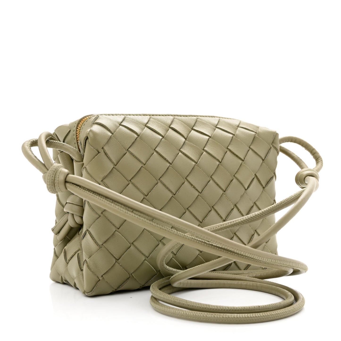 Nappa Intrecciato Mini Loop Camera Bag Travertine