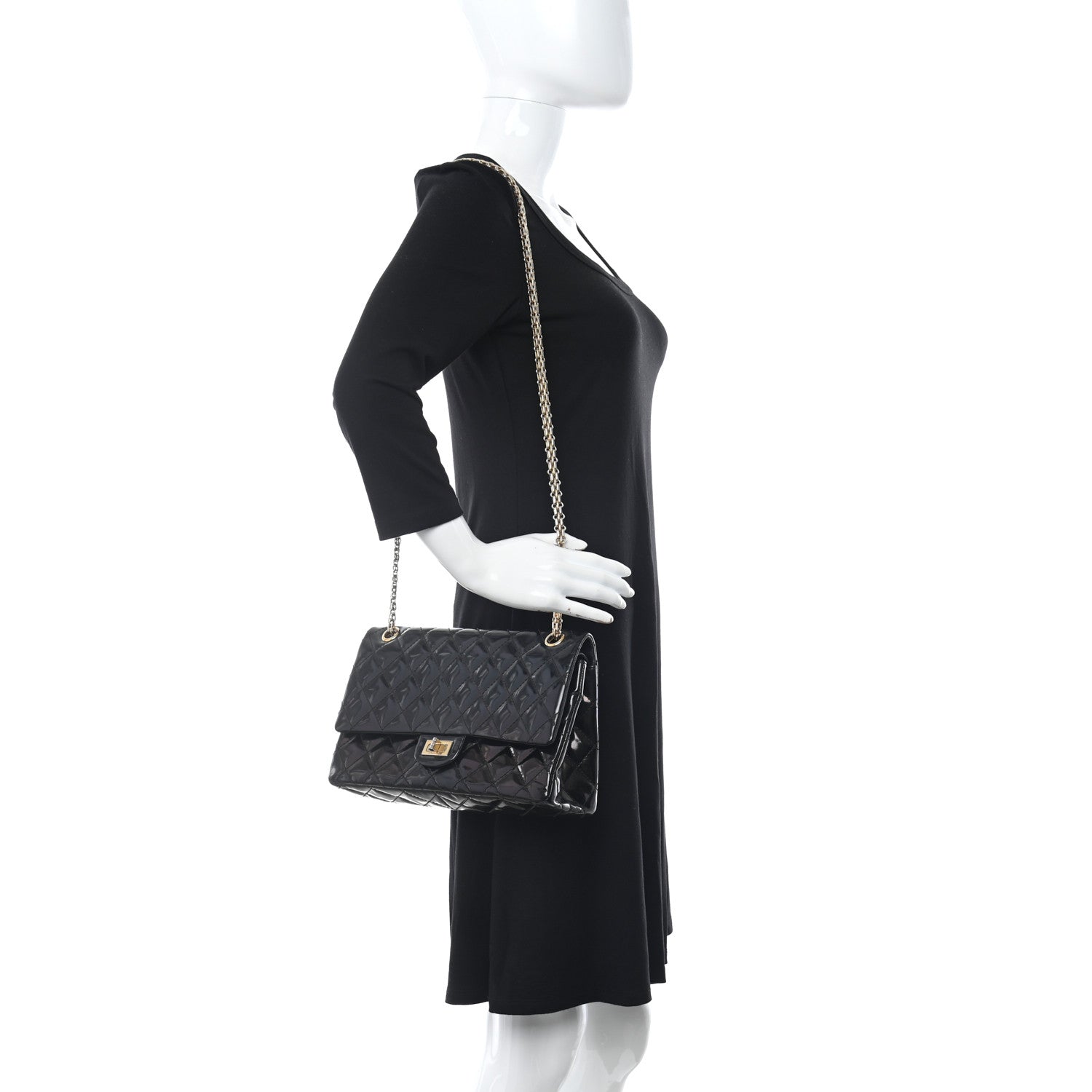 Chanel Patent Quilted 2.55 Reissue 226 Flap Black 2 of 12