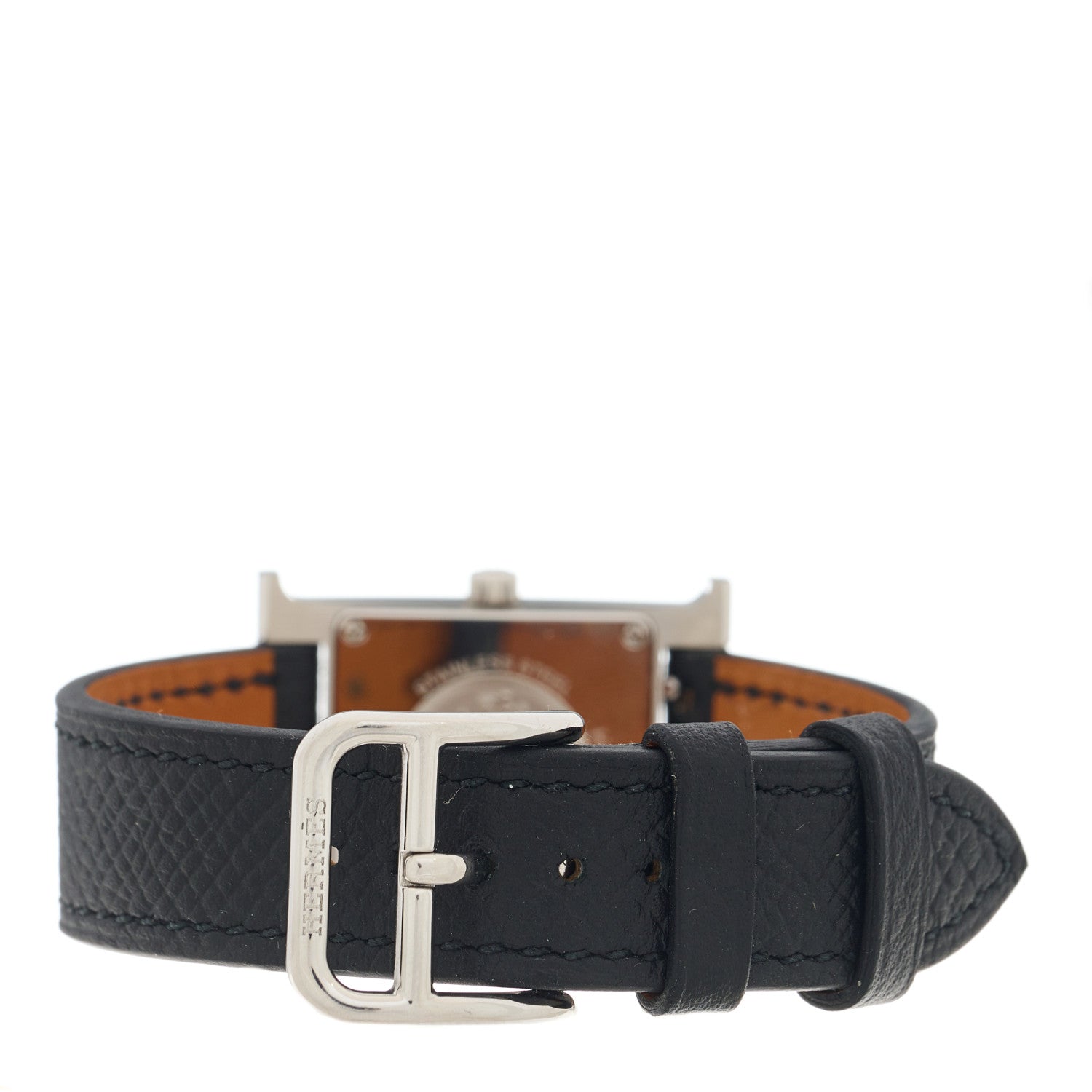 Hermes Stainless Steel Epsom 21mm Heure H Hour Quartz Watch Noir 3 of 5