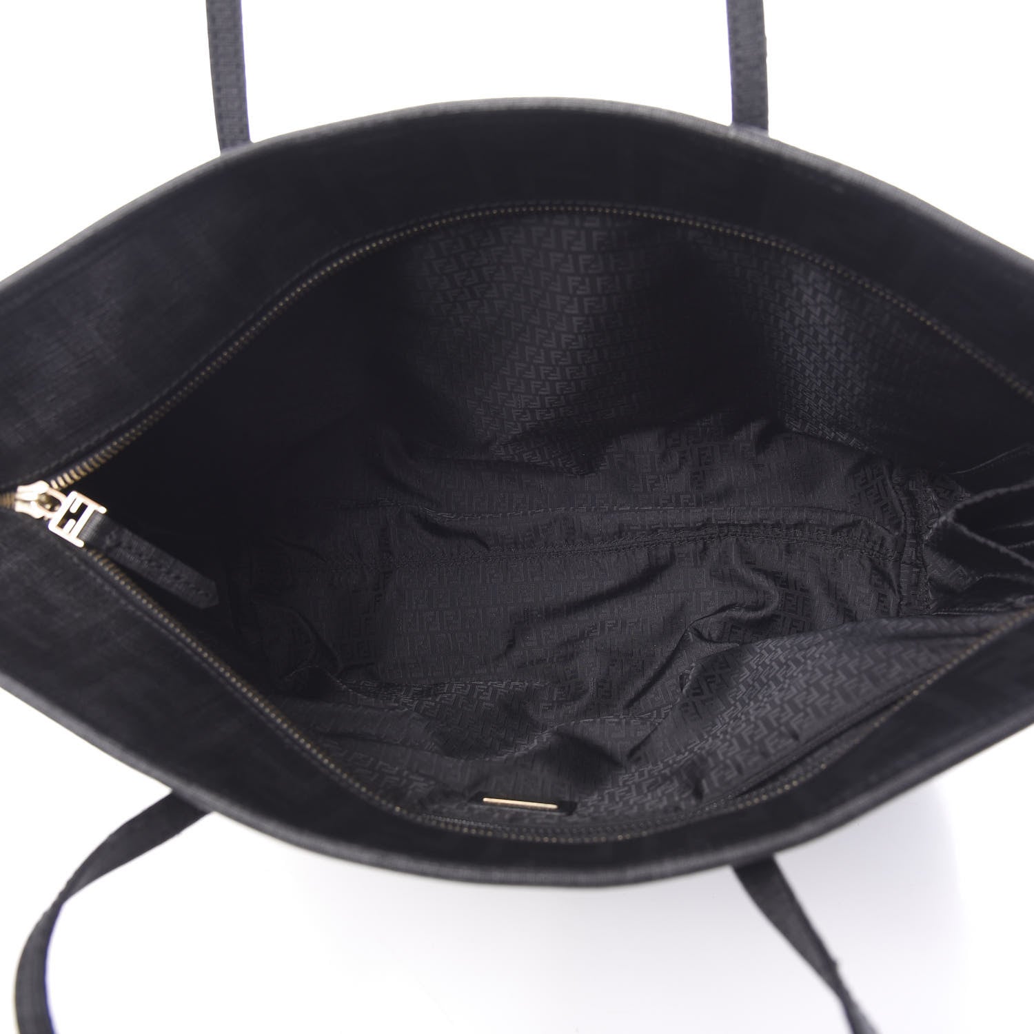 Fendi Zucca Spalmati Small Roll Tote Black 4 of 9