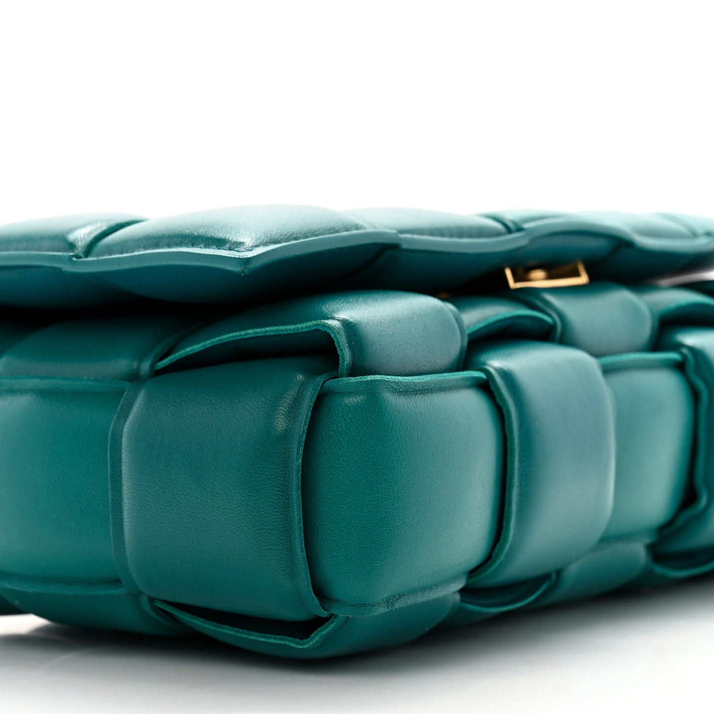 Nappa Maxi Intreccio Padded Cassette Crossbody Bag Mallard
