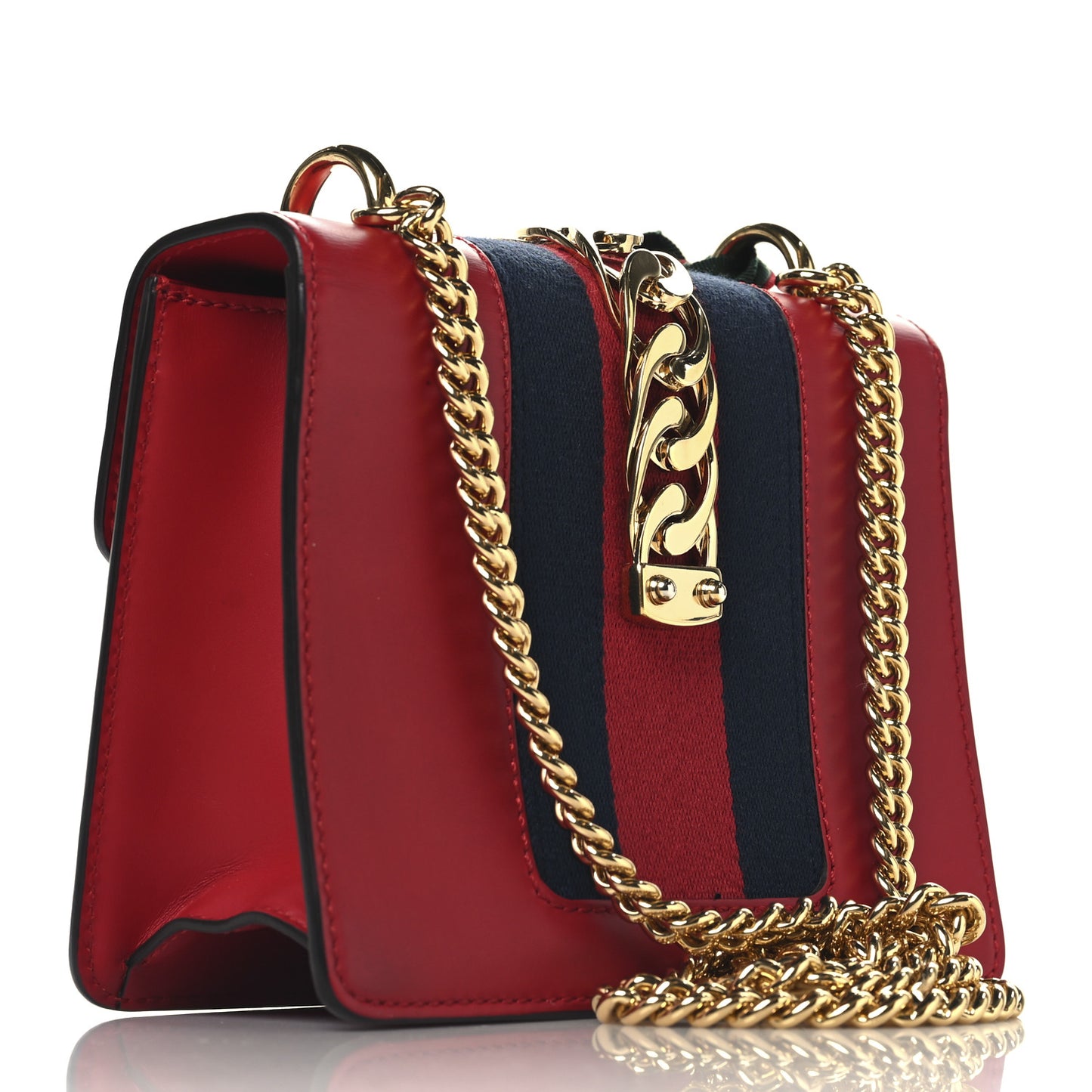 Calfskin Mini Sylvie Chain Shoulder Bag Hibiscus Red