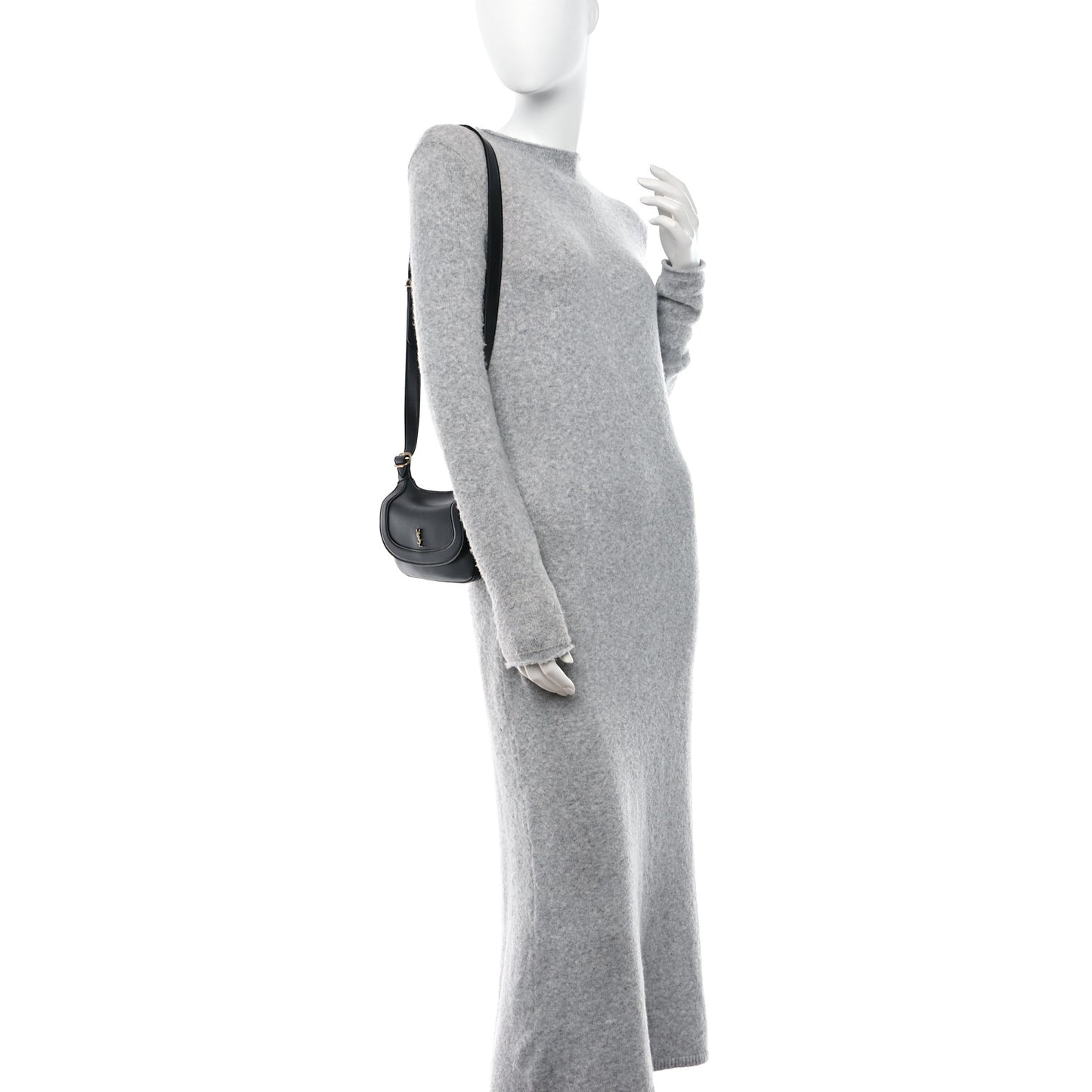 Smooth Calfskin Small Charlie Shoulder Bag Black